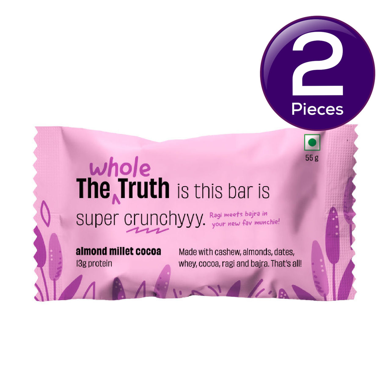 The Whole Truth Almond Cocoa Millet Bar 55 g Combo