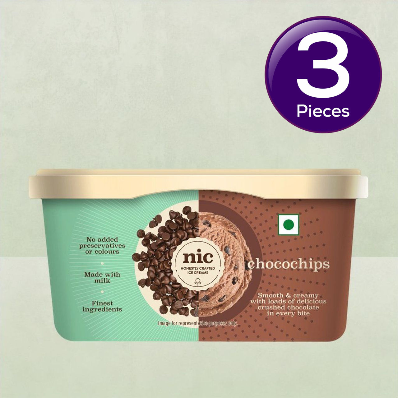 NIC Chocochips Ice Cream Tub 500 ml Combo