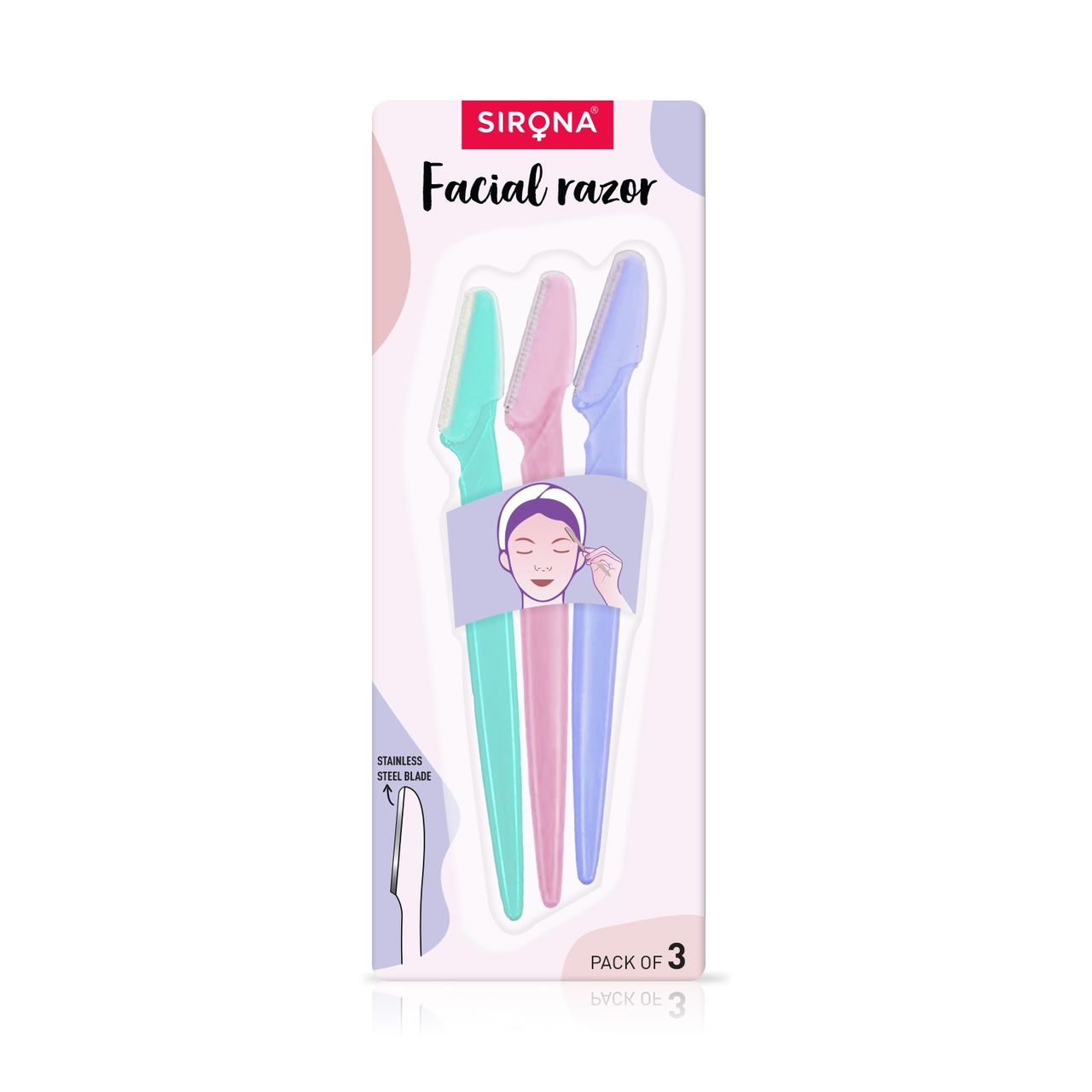 Sirona Reusable Face Razors For Women For Facial Hair - Pack Of 3