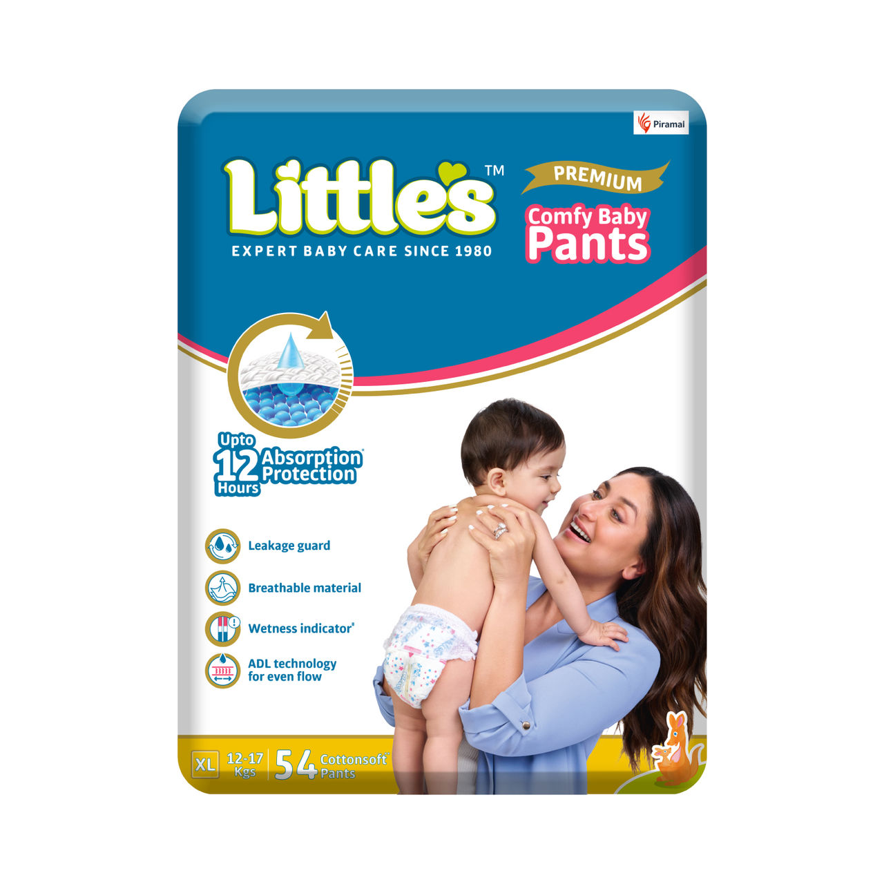 Littles Expert Baby Care Comfy Baby Diapers | Pant Style | XL | 54 pcs