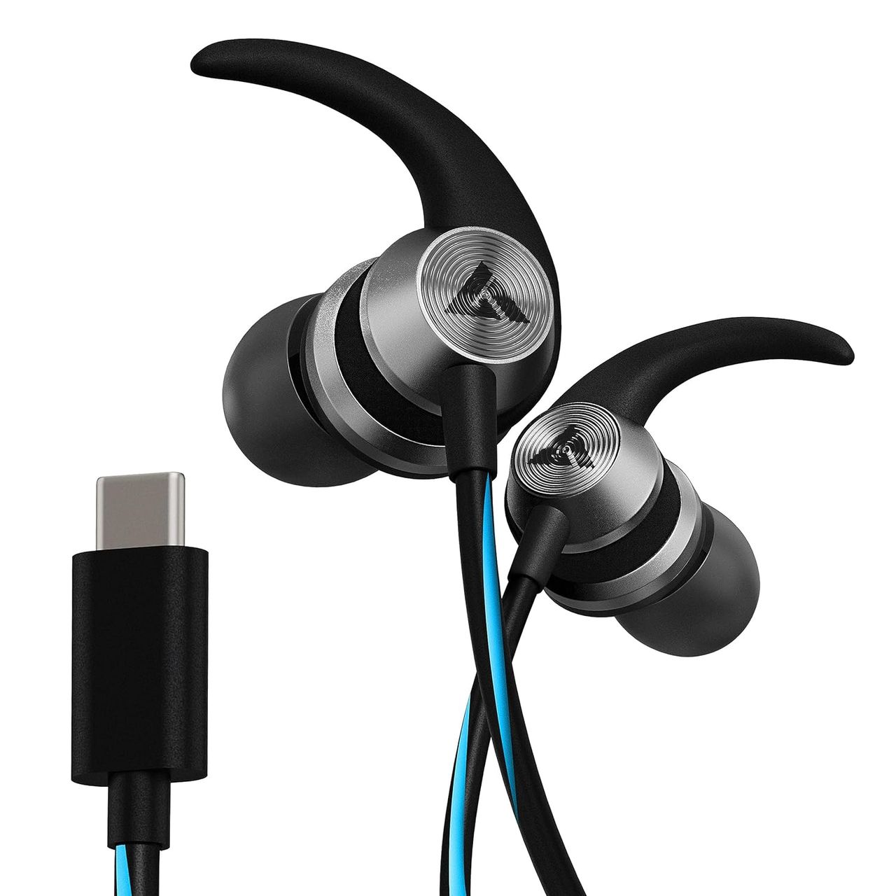 Boult Audio X1 Pro Wired Earphones with Type-C Port, 10mm Bass Drivers, IPX5 Water Resistant (Blue)