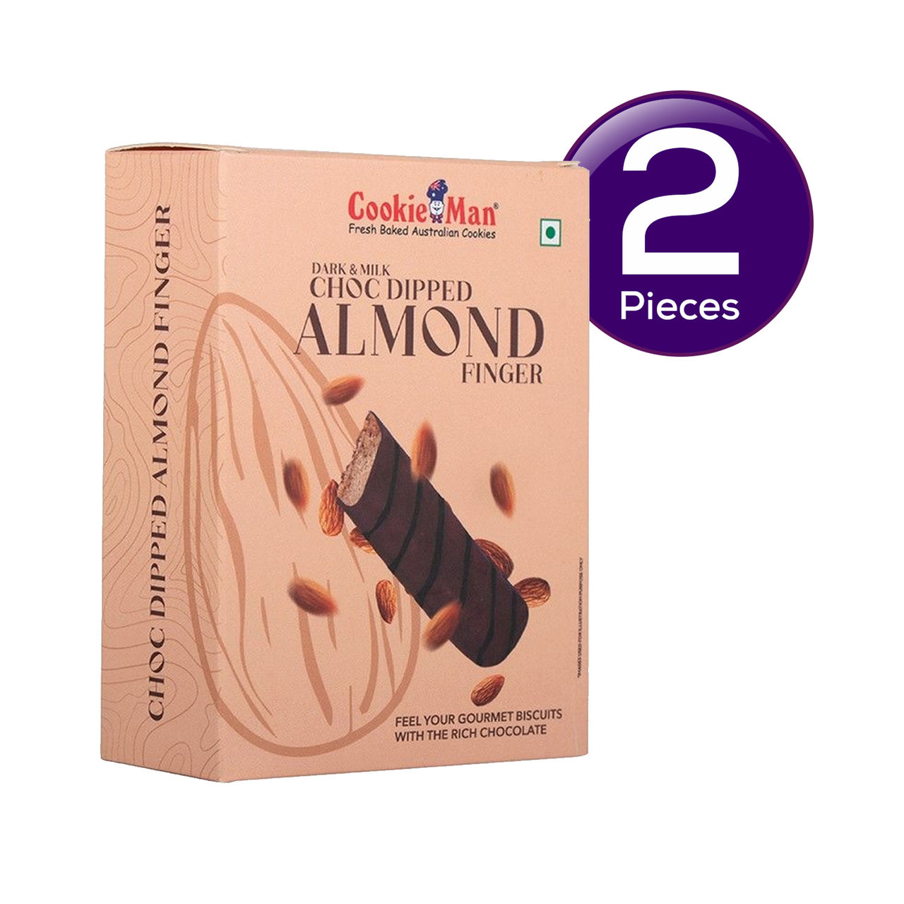CookieMan Choco Dipped Almond Fingers 80 g Combo