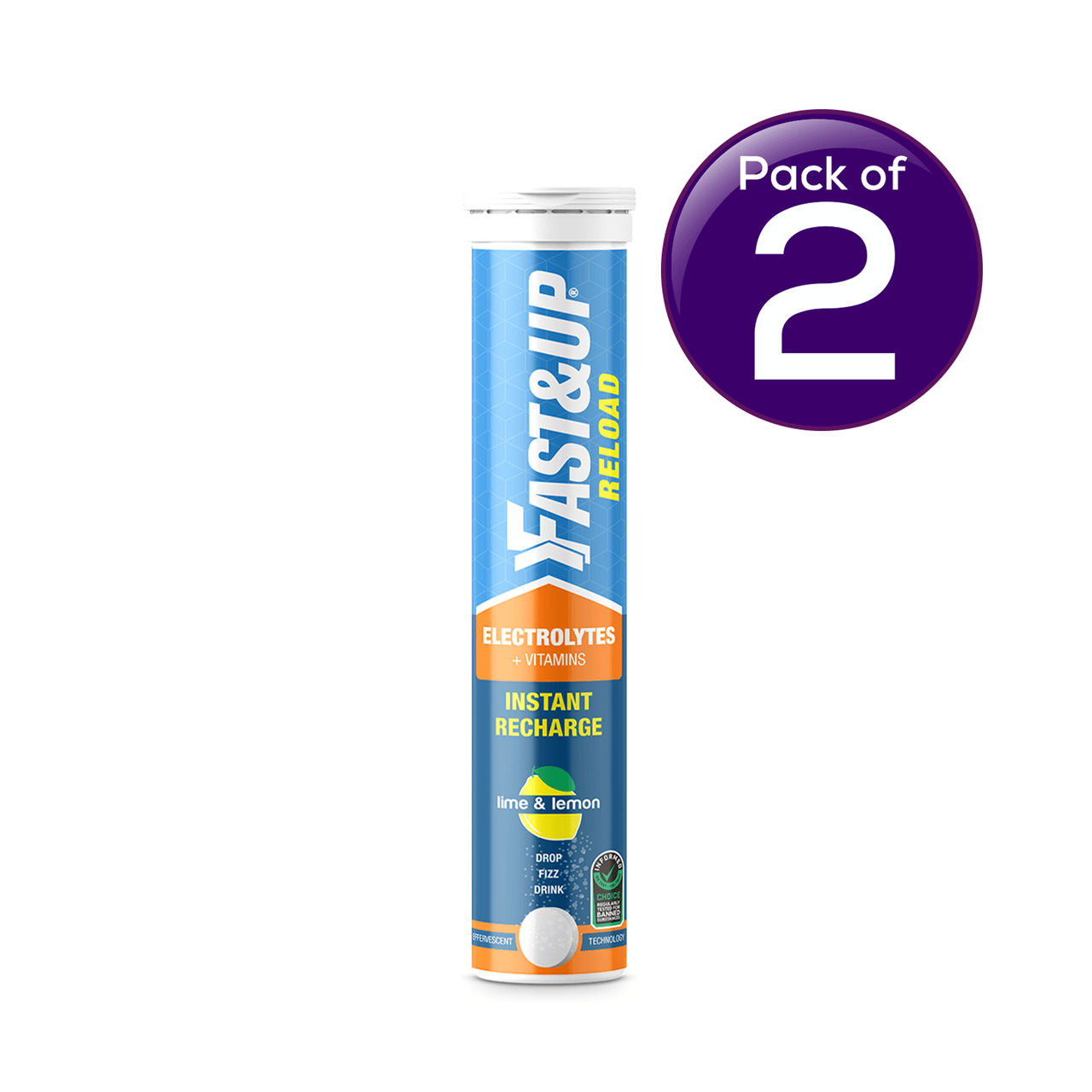 Fast&Up Reload Lime & Lemon Instant Energy Drink 5 Essential Electrolytes 20 pc Combo
