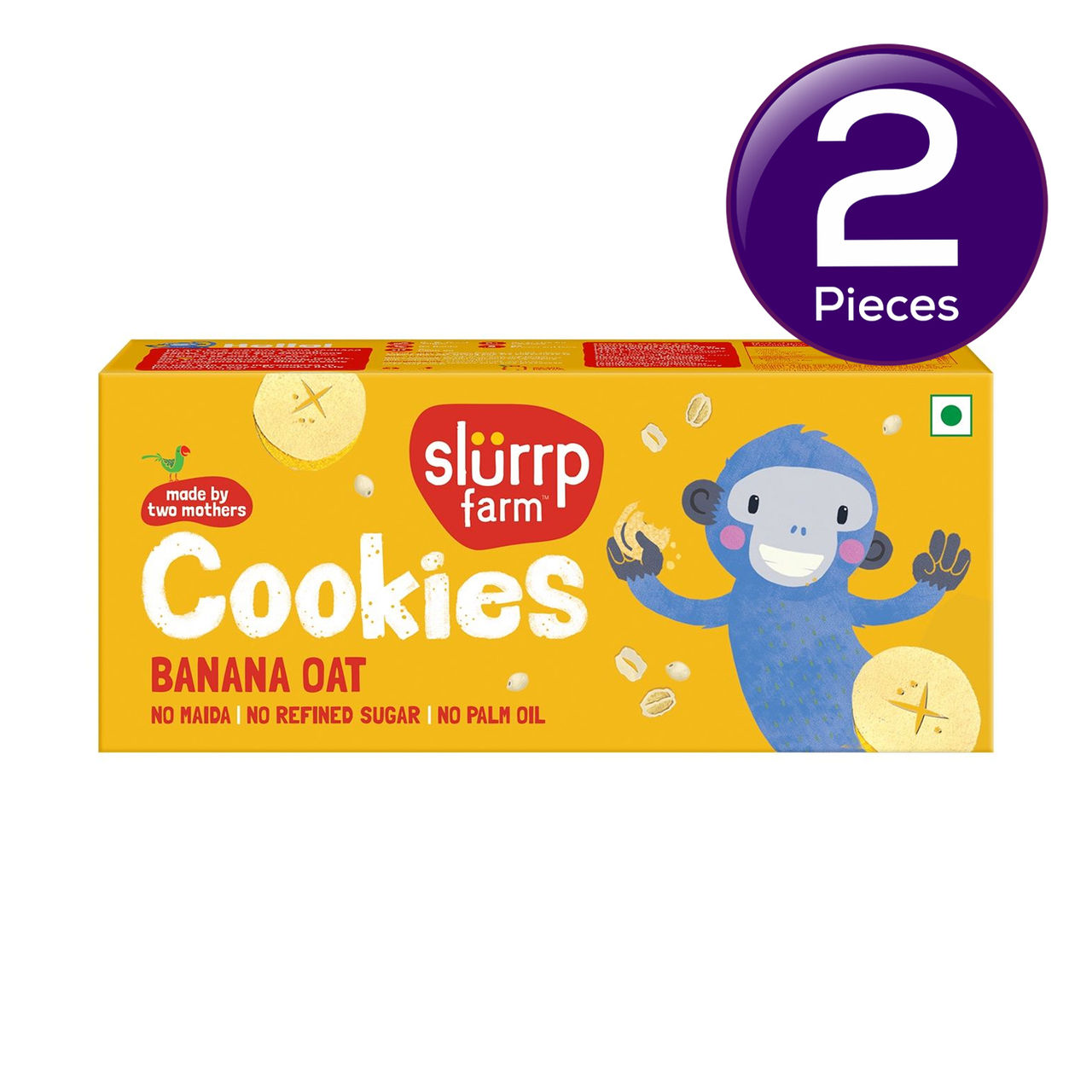 Slurrp Farm Banana Oat Cookies - No Maida & No refined Sugar, 88 gm 1 pc Combo