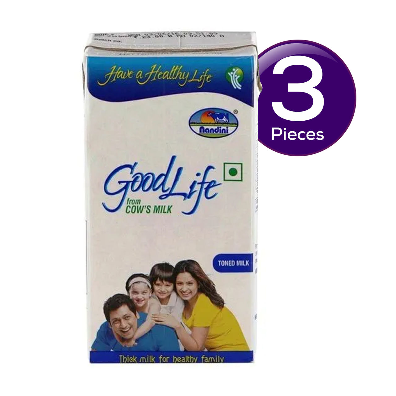 Nandini Goodlife Toned Milk UHT (Tetra Pack Brick) 1 l Combo