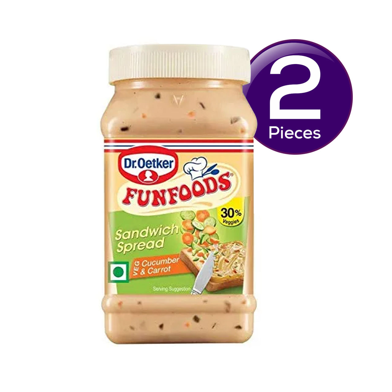 Dr. Oetker FunFoods Veg Sandwich Spread Cucumber & Carrot 250 g Combo