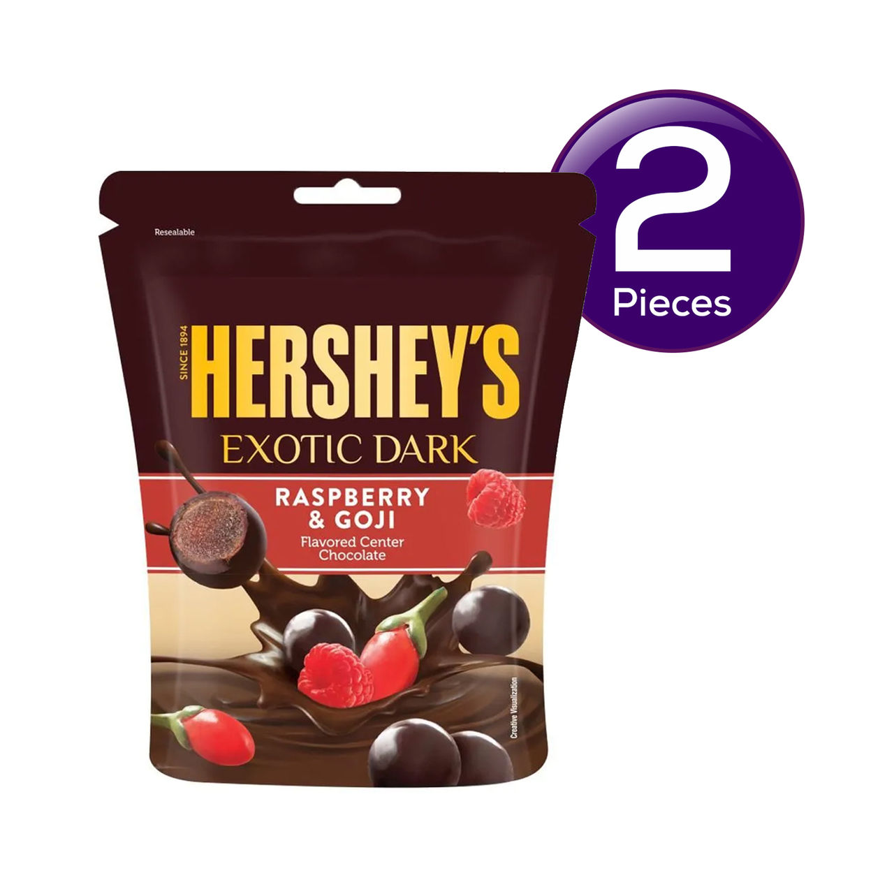 Hershey's Exotic Raspberry And Goji Dark Chocolate Share Bag 100 g Combo