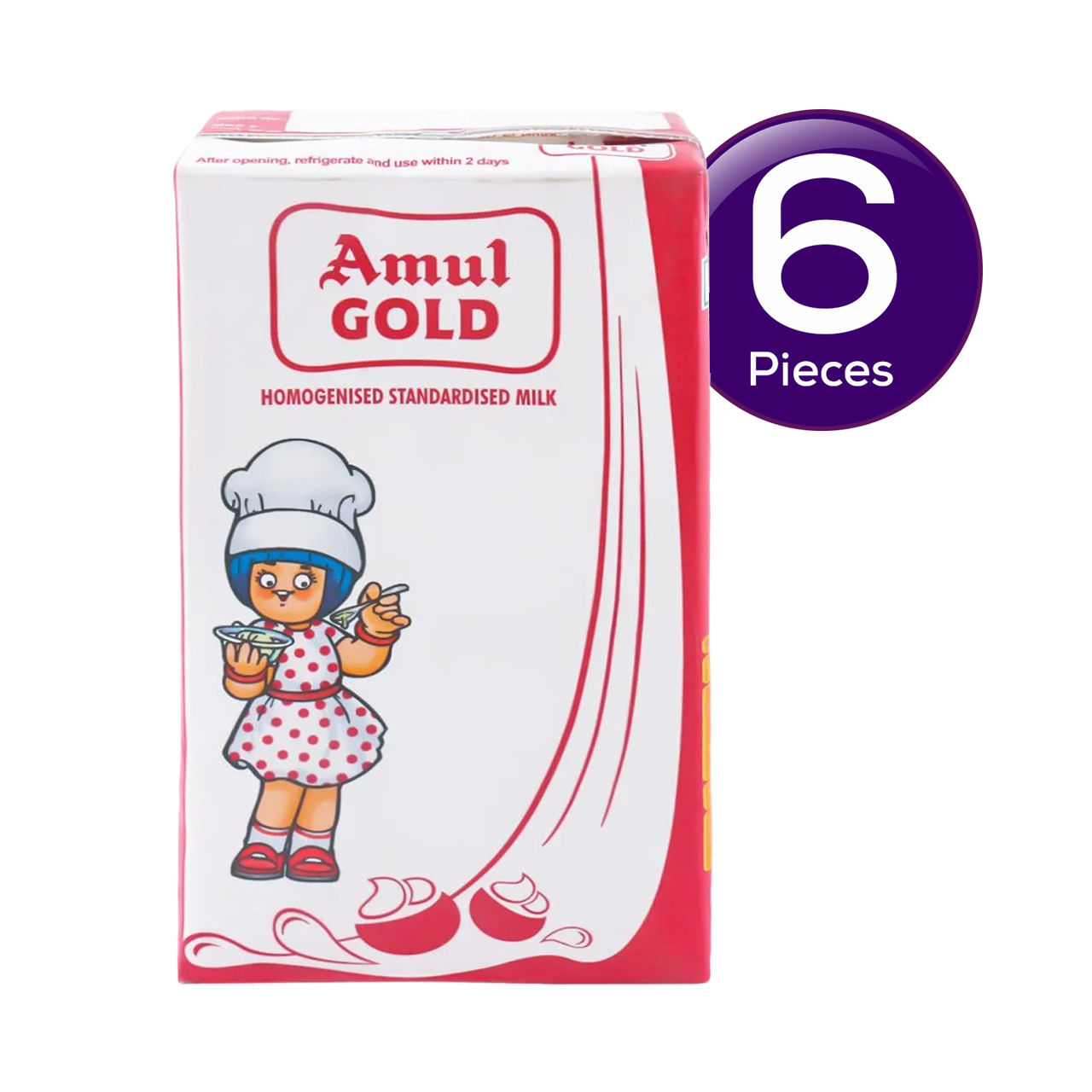 Amul Gold Homogenised Standardised Milk (Tetra Pack) 1 l Combo