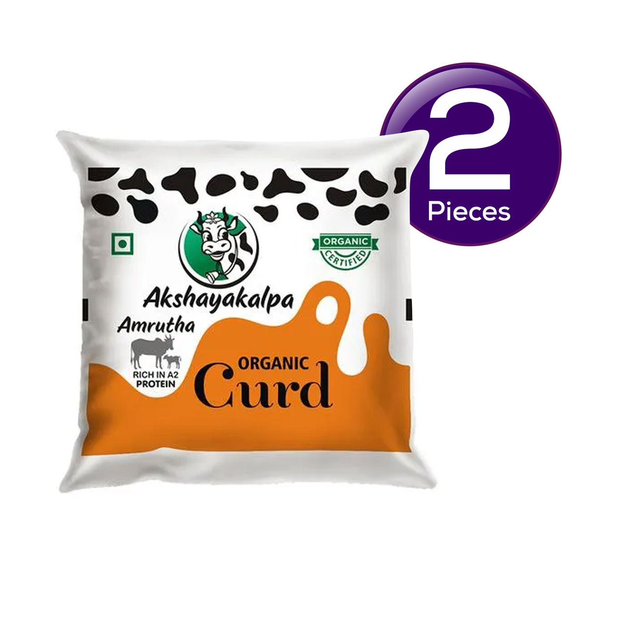 Akshayakalpa Amrutha A2 Organic Curd Pouch 500 g Combo
