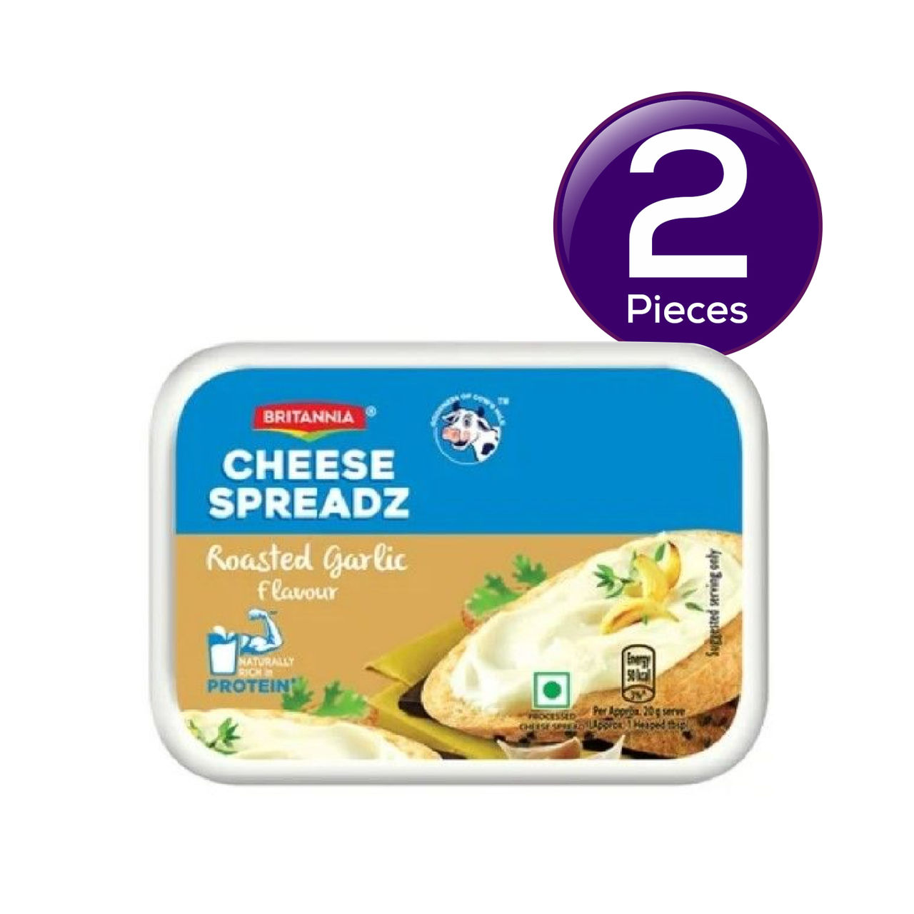 Britannia The Laughing Cow Cheese- Roasted Garlic Spread  Tub 180 g Combo