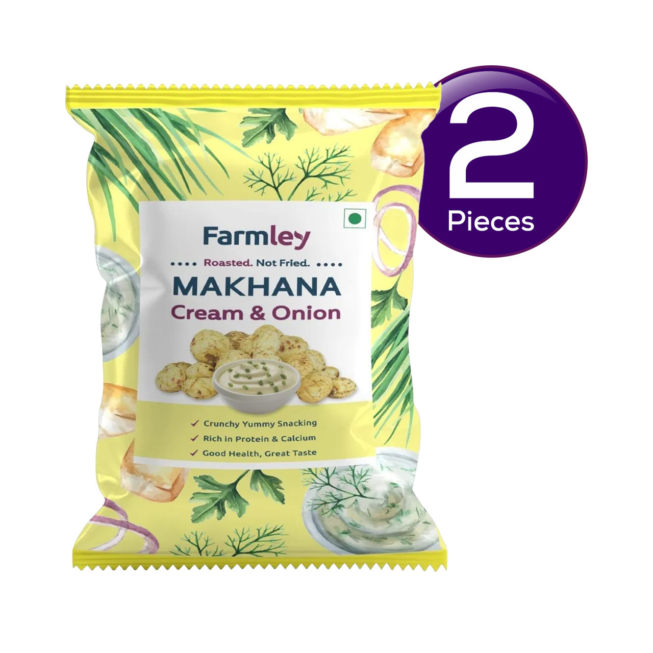 Farmley Cream And Onion Makhana | Roasted In Olive Oil 16 g Combo