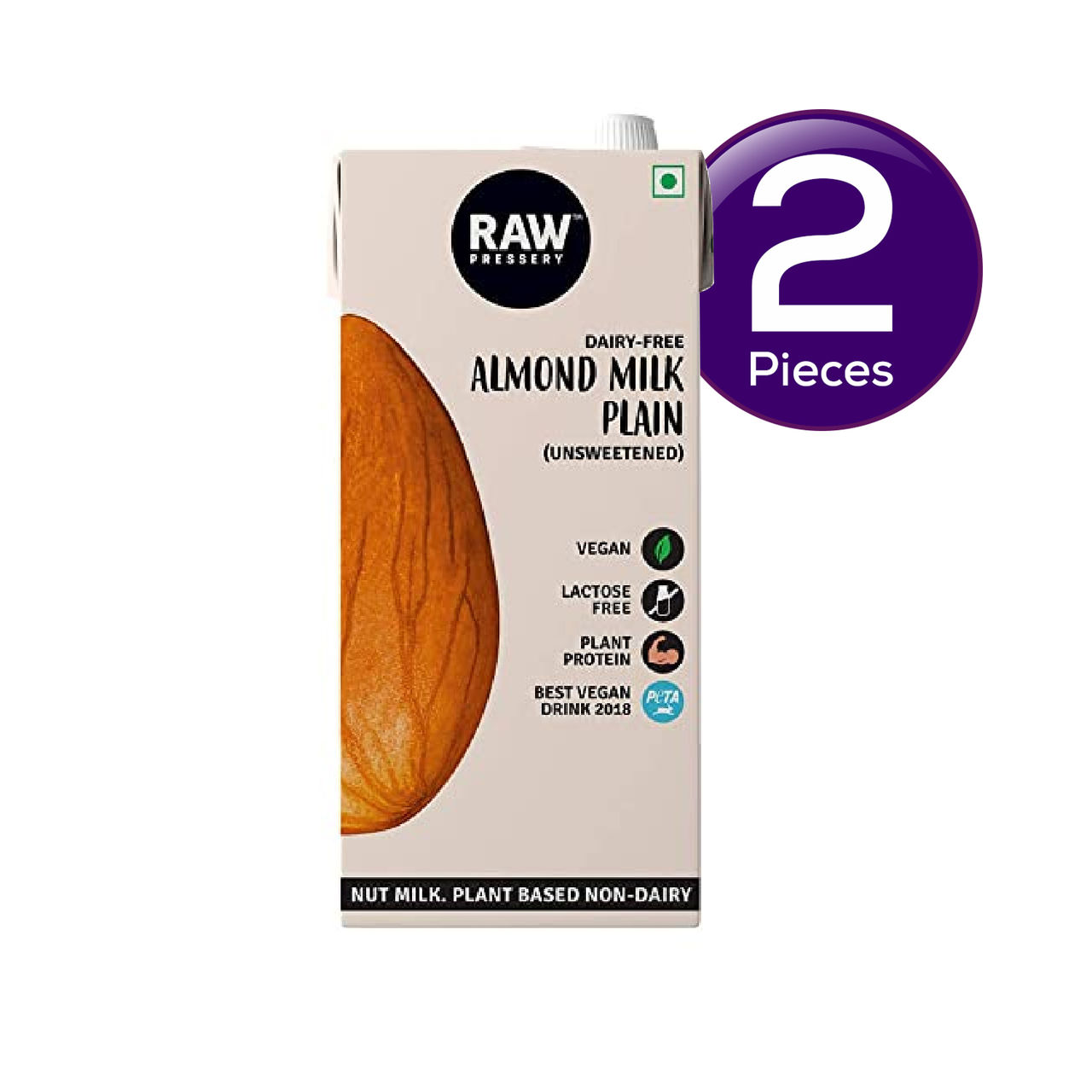 Raw Pressery Almond Milk -Unsweetend Tetrapack 1 l Combo