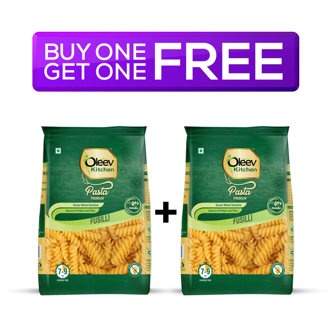 Oleev Kitchen Premium Fusilli Pasta No Maida Source Of Protein And Fibre 400 g Combo