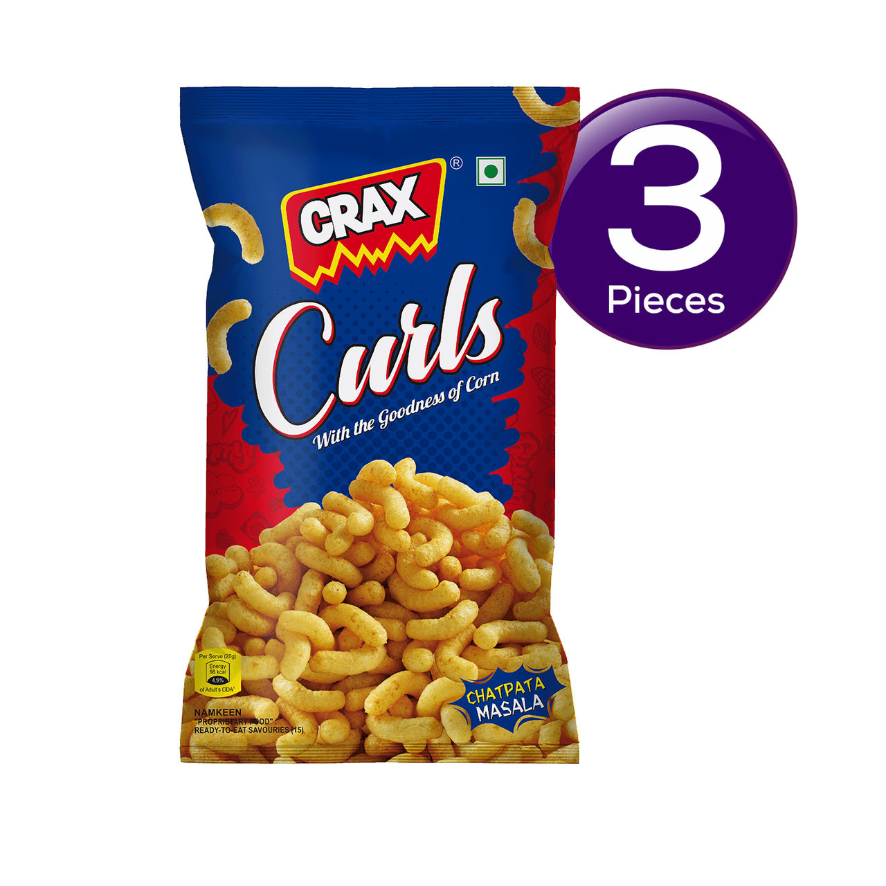 Crax Curls Chatpata Masala Puffs 57 g Combo