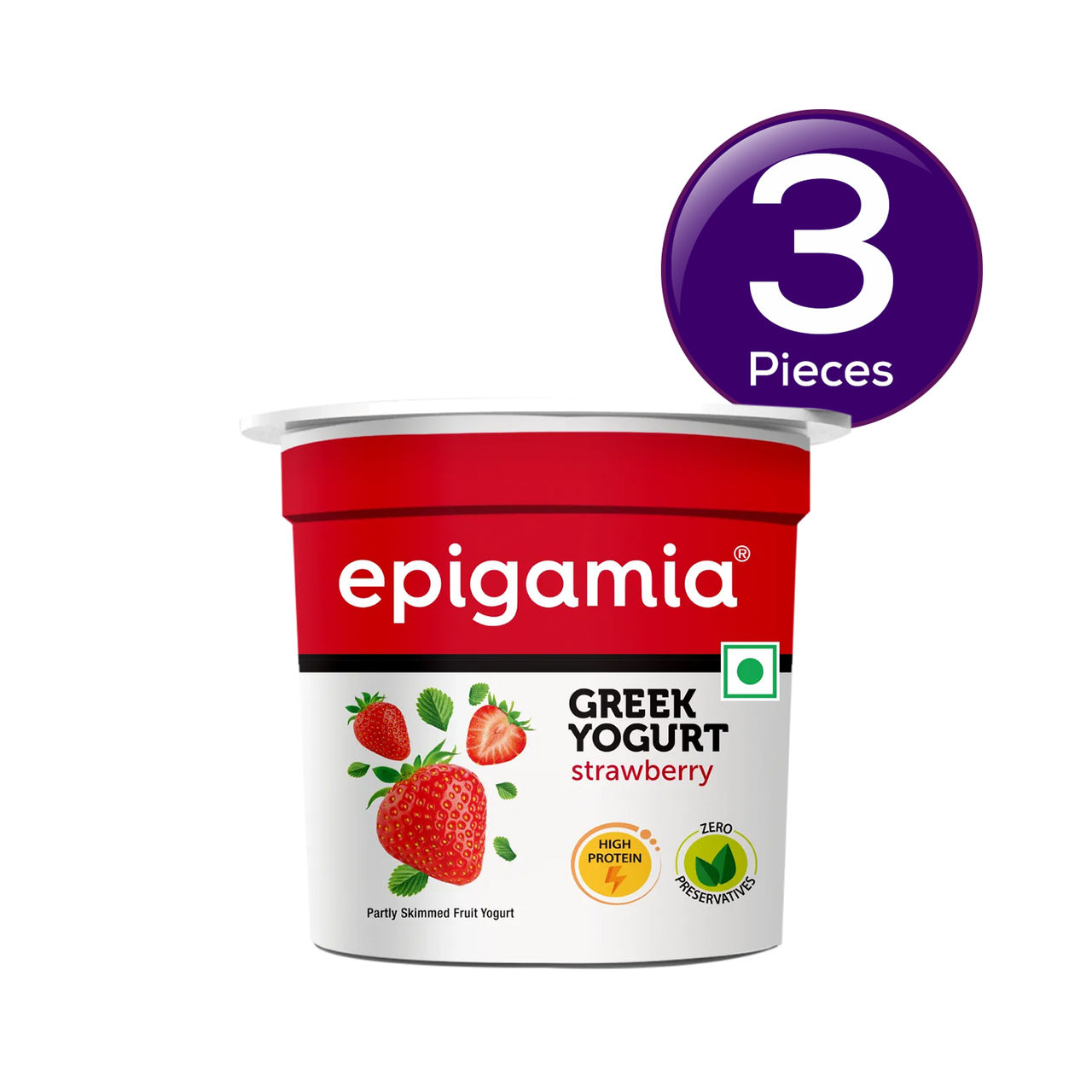 Epigamia Greek Yogurt- Strawberry 85 g Combo