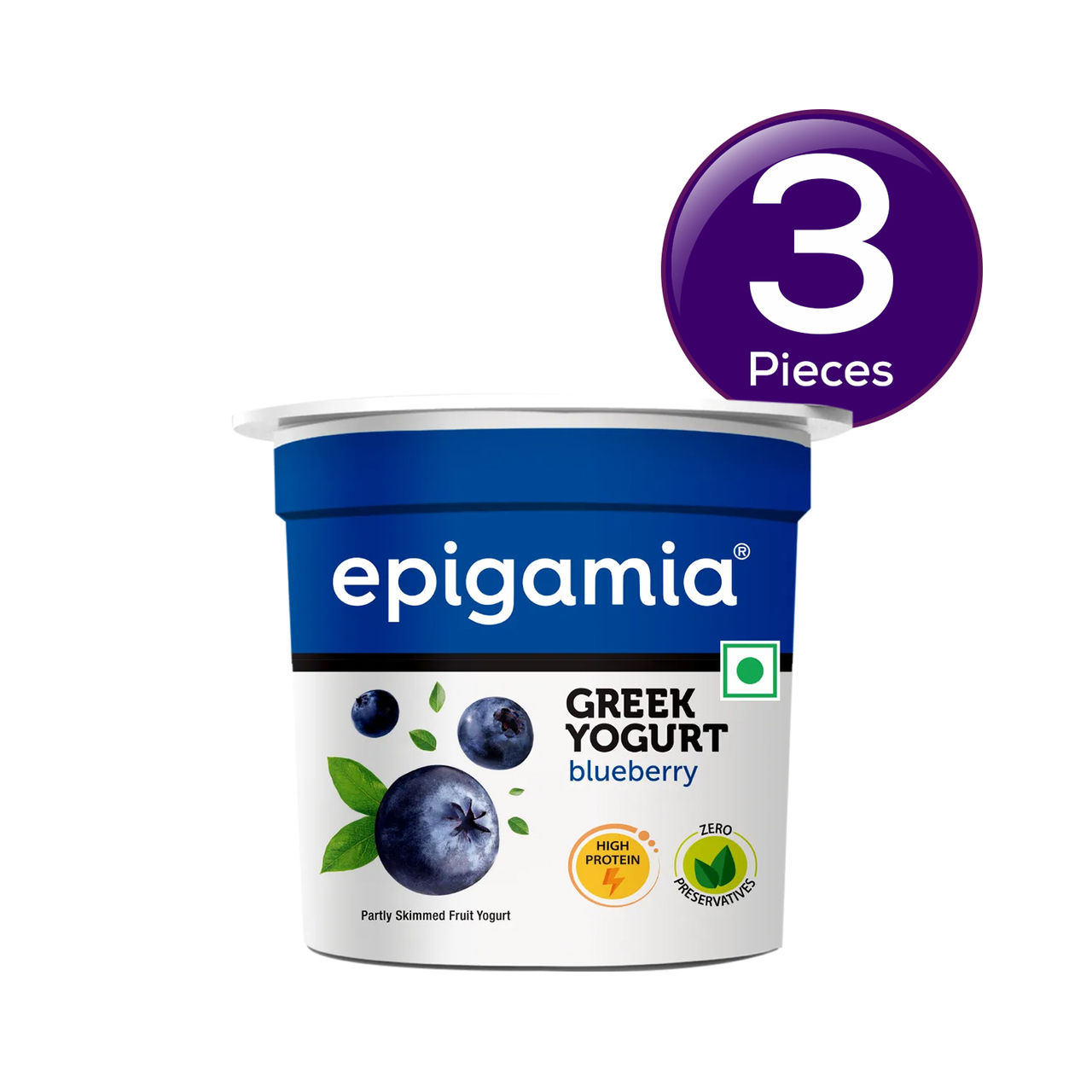 Epigamia Greek Yogurt Blueberry 85 g Combo