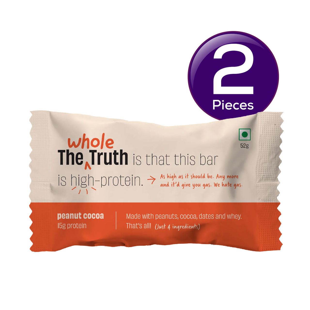 The Whole Truth Peanut Cocoa Protein Bar 52 g Combo