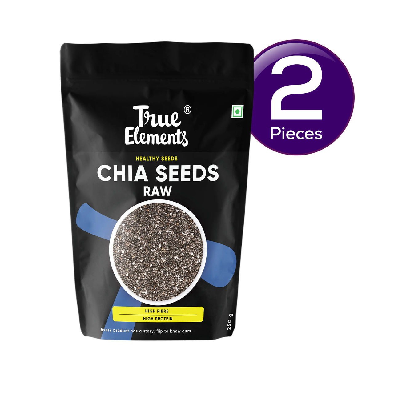 True Elements Chia Seeds Non-Gmo Seeds For Eating Rich In Omega -3 And Fibre Healthy Snacks 250 g Combo