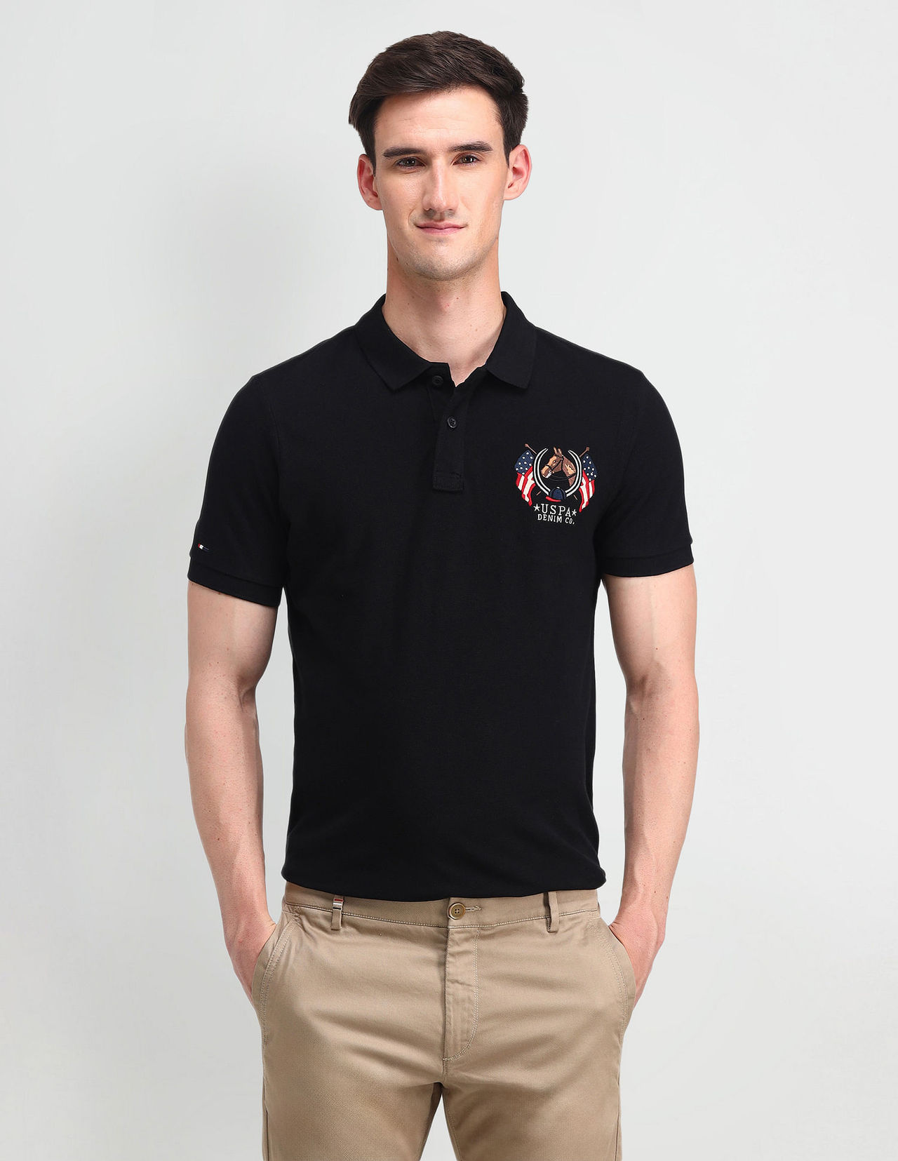 U.S. Polo Assn. Men's Solid Polo Shirt | Black - M