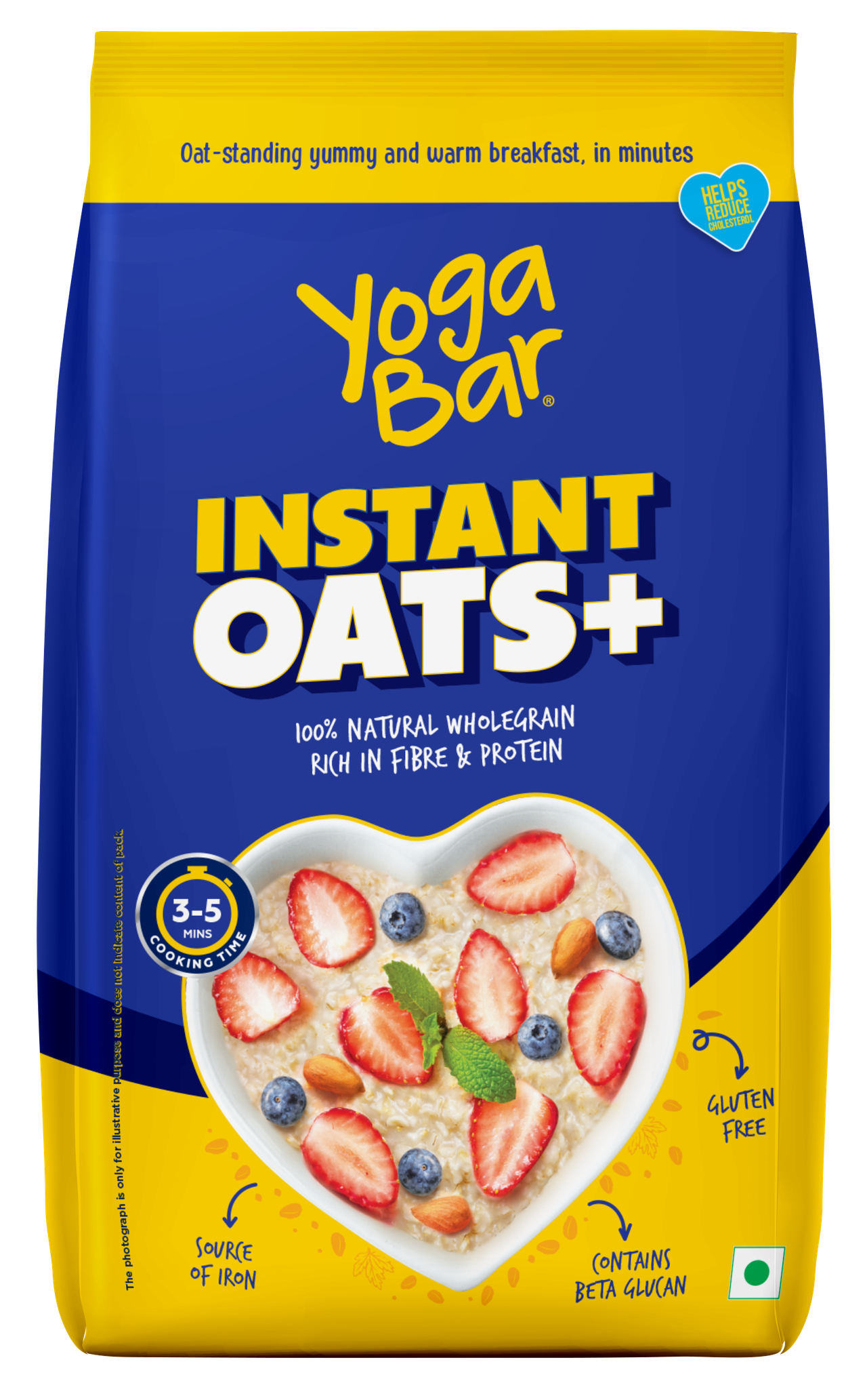 Yogabar Oats 900g ,Gluten Free with High Fibre & 100% Whole Grain