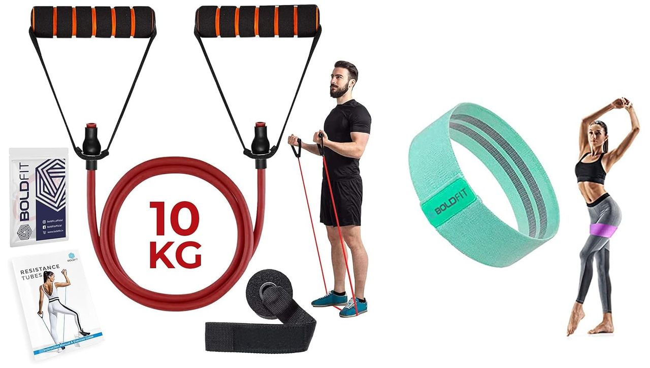 Boldfit Resistance Tube For Exercise,Tonning Tube, Red 10 Kg Capacity