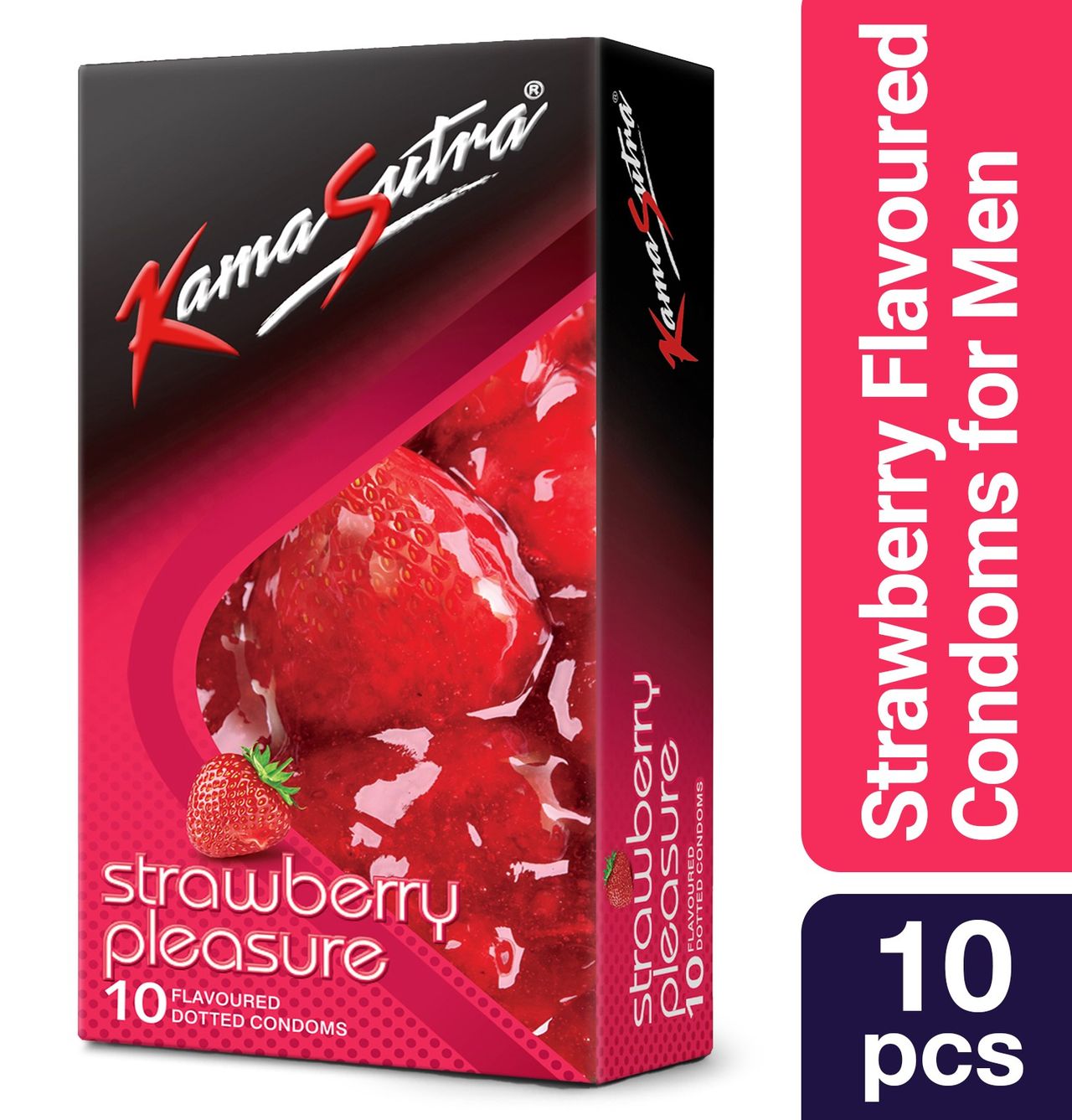 KamaSutra Strawberry Pleasure Flavoured Condoms for Men