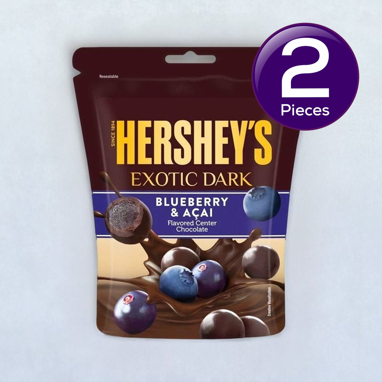 Hershey's Exotic Dark Blueberry And Acai Chocolates Share Bag 33.3 g Combo