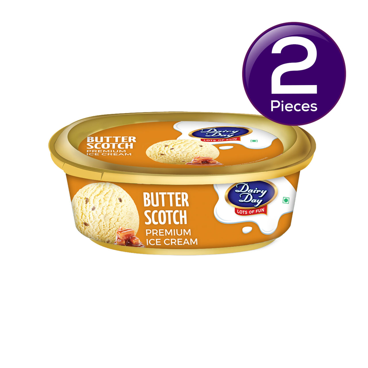 Dairy Day Crunchy Butter Scotch Ice Cream Tub 500 ml Combo