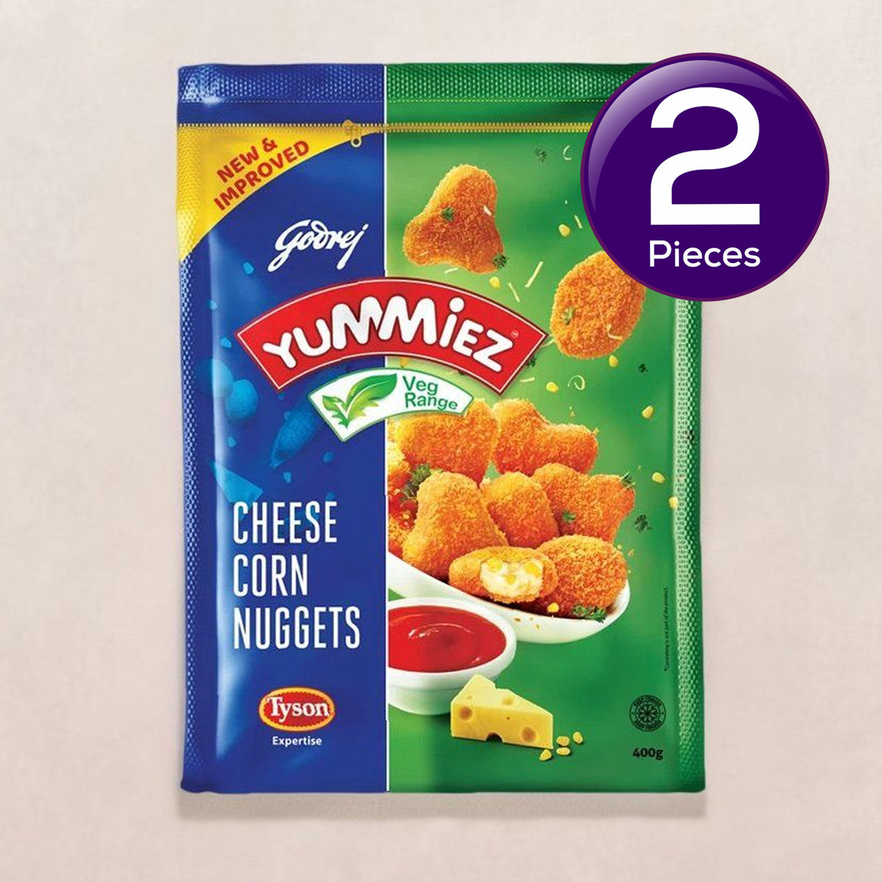Godrej Yummiez Cheese Corn Nuggets 400 gms X 2 Combo