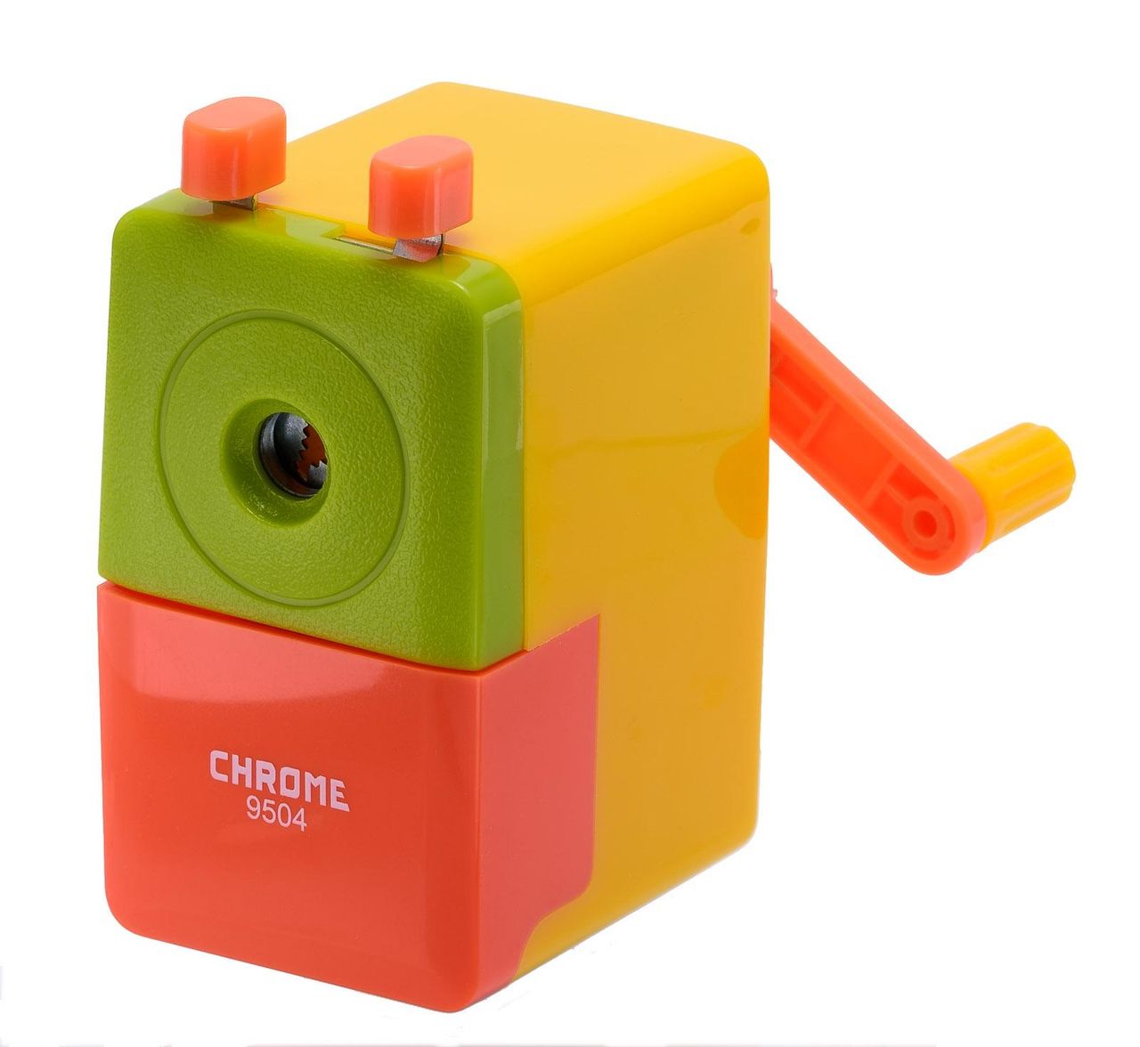 Chrome Tri Colour Plastic Table Pencil Sharpner (Colour May Vary)