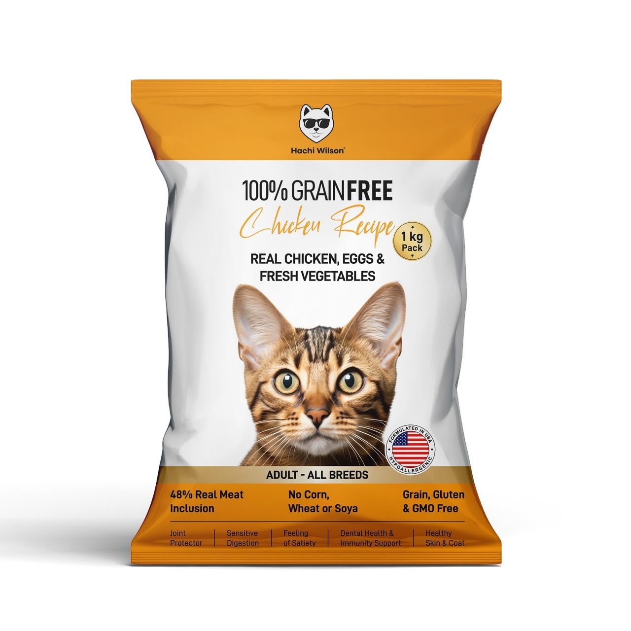 Hachi Wilson Premium Cat Food | Grain-Free | High-Protein | Real Chicken & Eggs | USFDA Approved