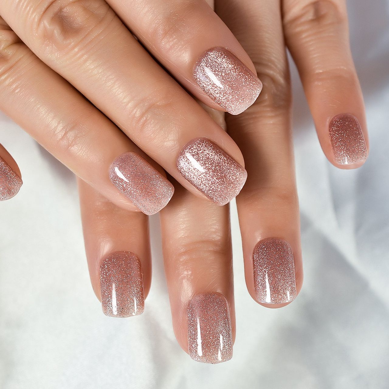 Gush Beauty Nailed It | Reusable Luxury Press On Nails | Super Short Square | Siren | Nude