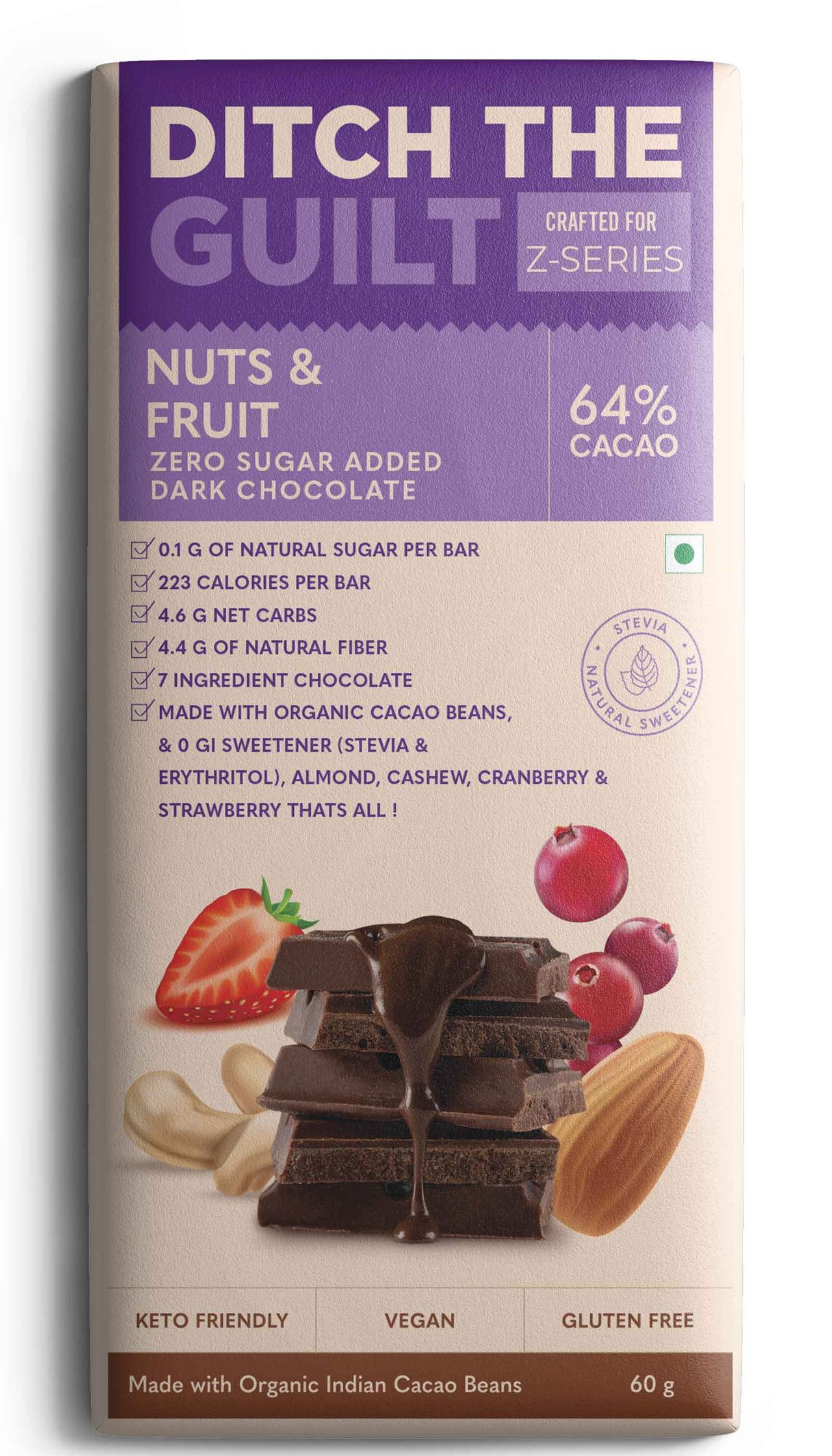 Ditch The Guilt Dark Chocolate - Nuts And Fruits