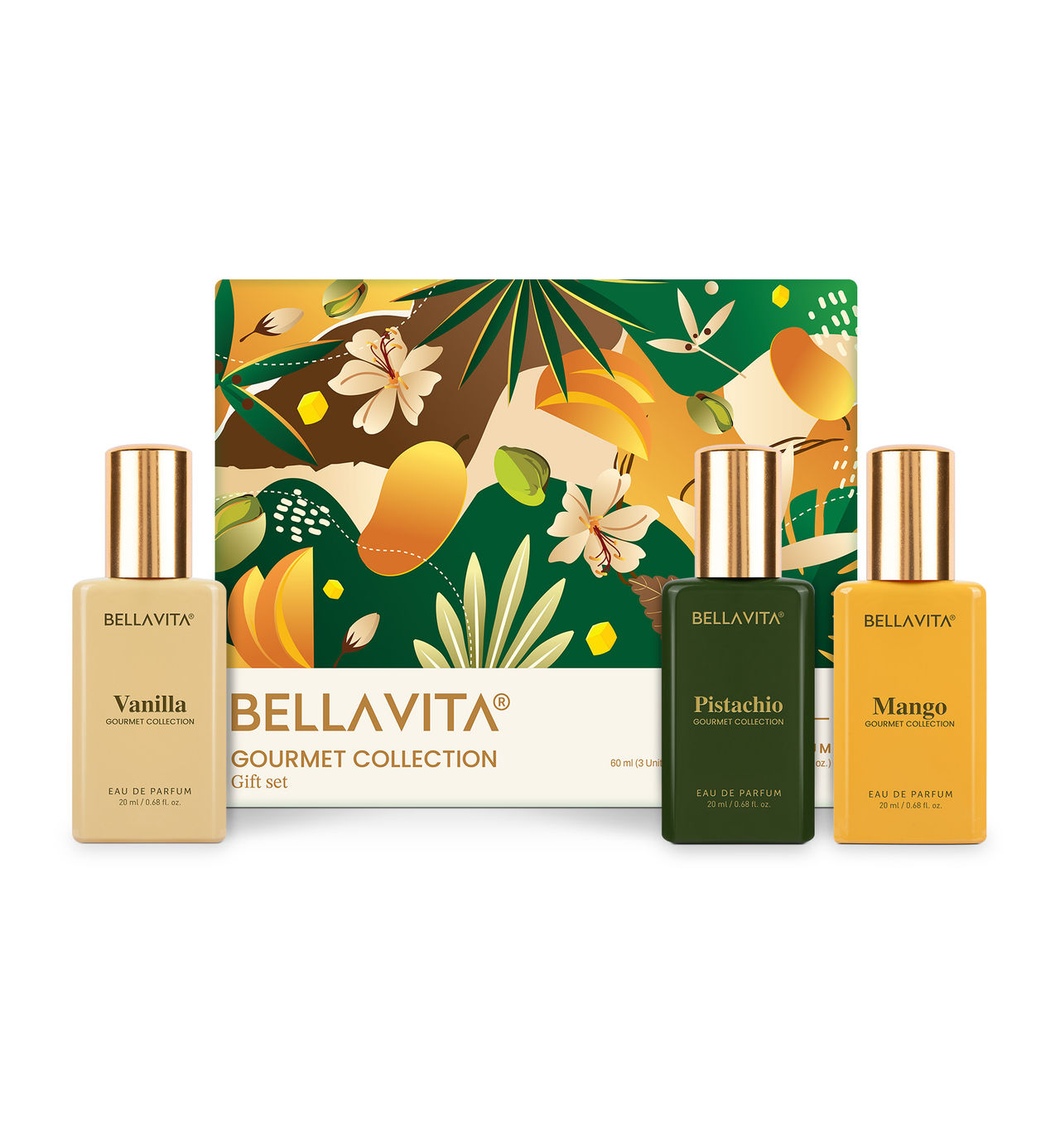 Bella Vita Organic Unisex Gourment Collection Gift Set | Vanilla - Pistachio - Mango