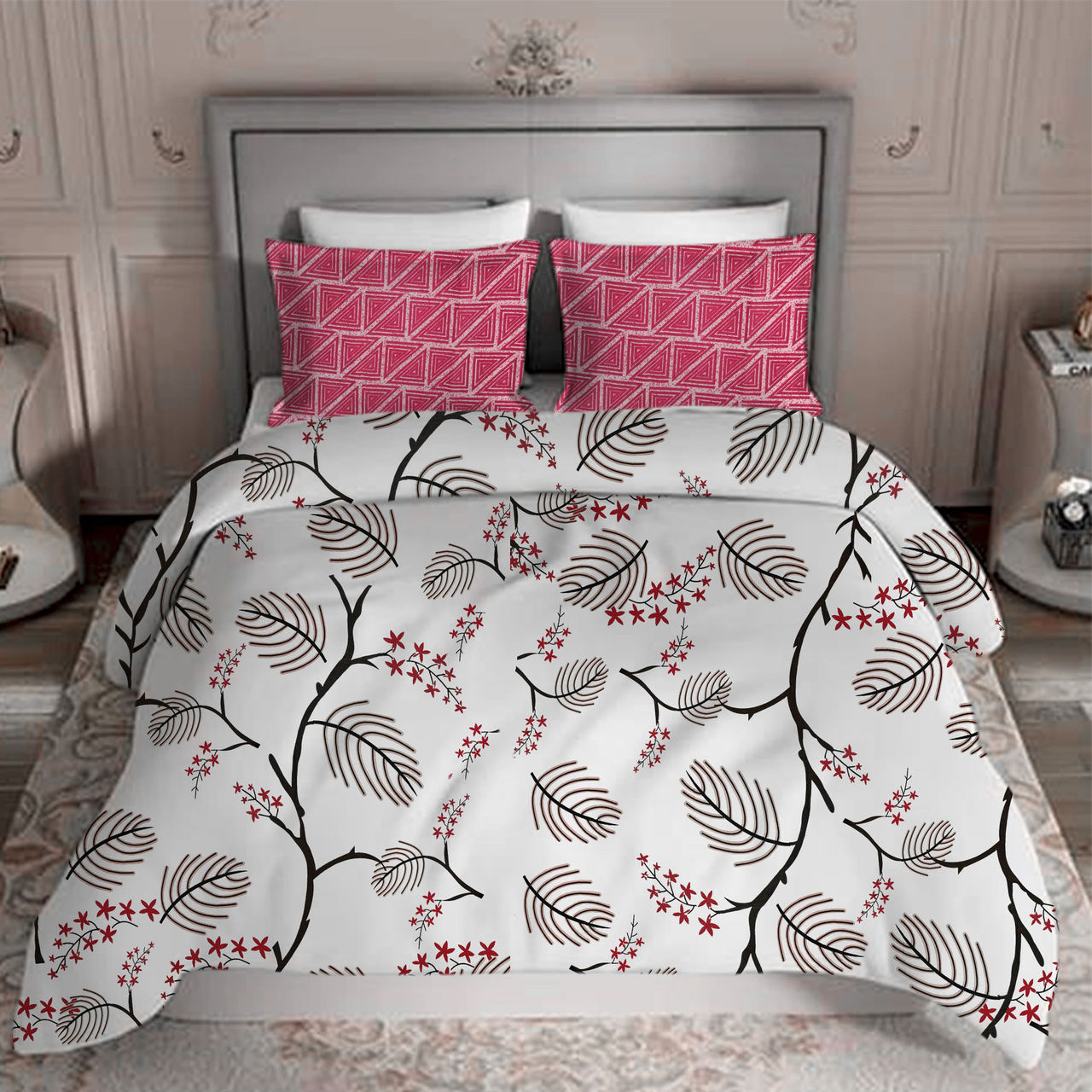 Elegant Weavers Double Bedsheet With 2 Pillow Covers - Riga