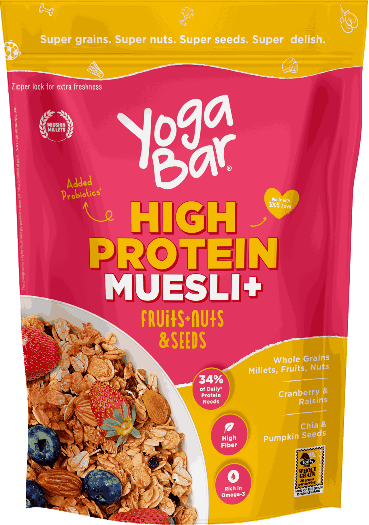 Yogabar Protein Muesli Fruit And Nut Breakfast Cereal