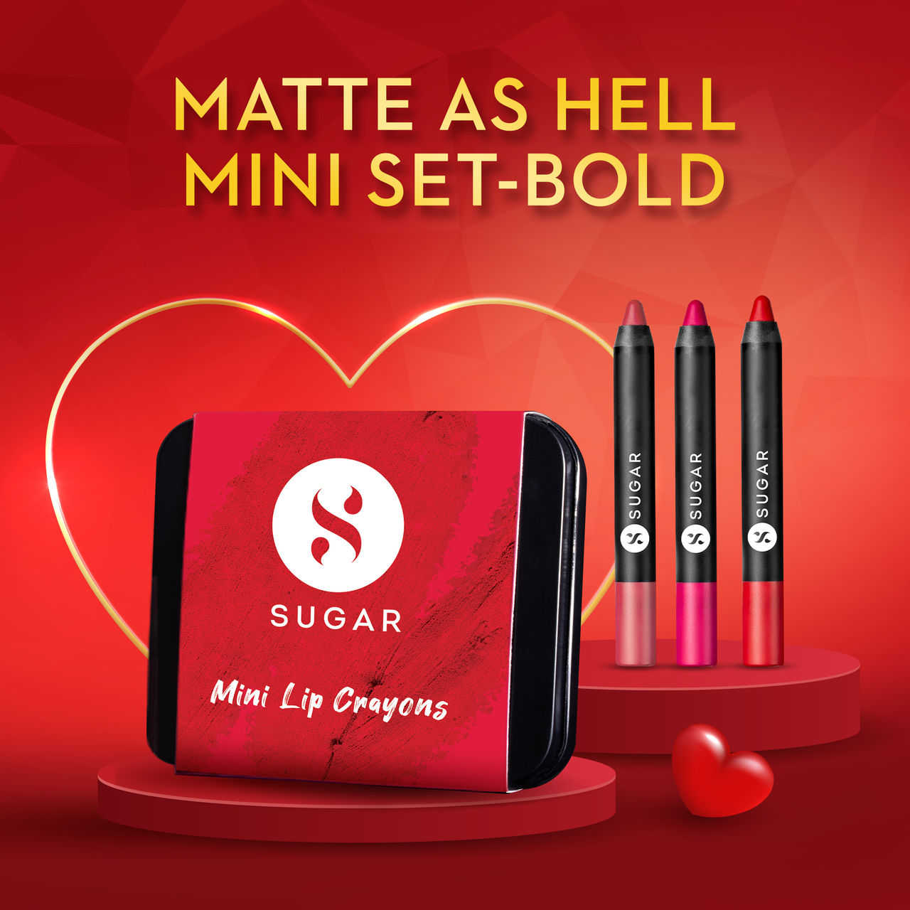 SUGAR Cosmetics Matte As Hell Mini Sets - Bold (Pack of 3)