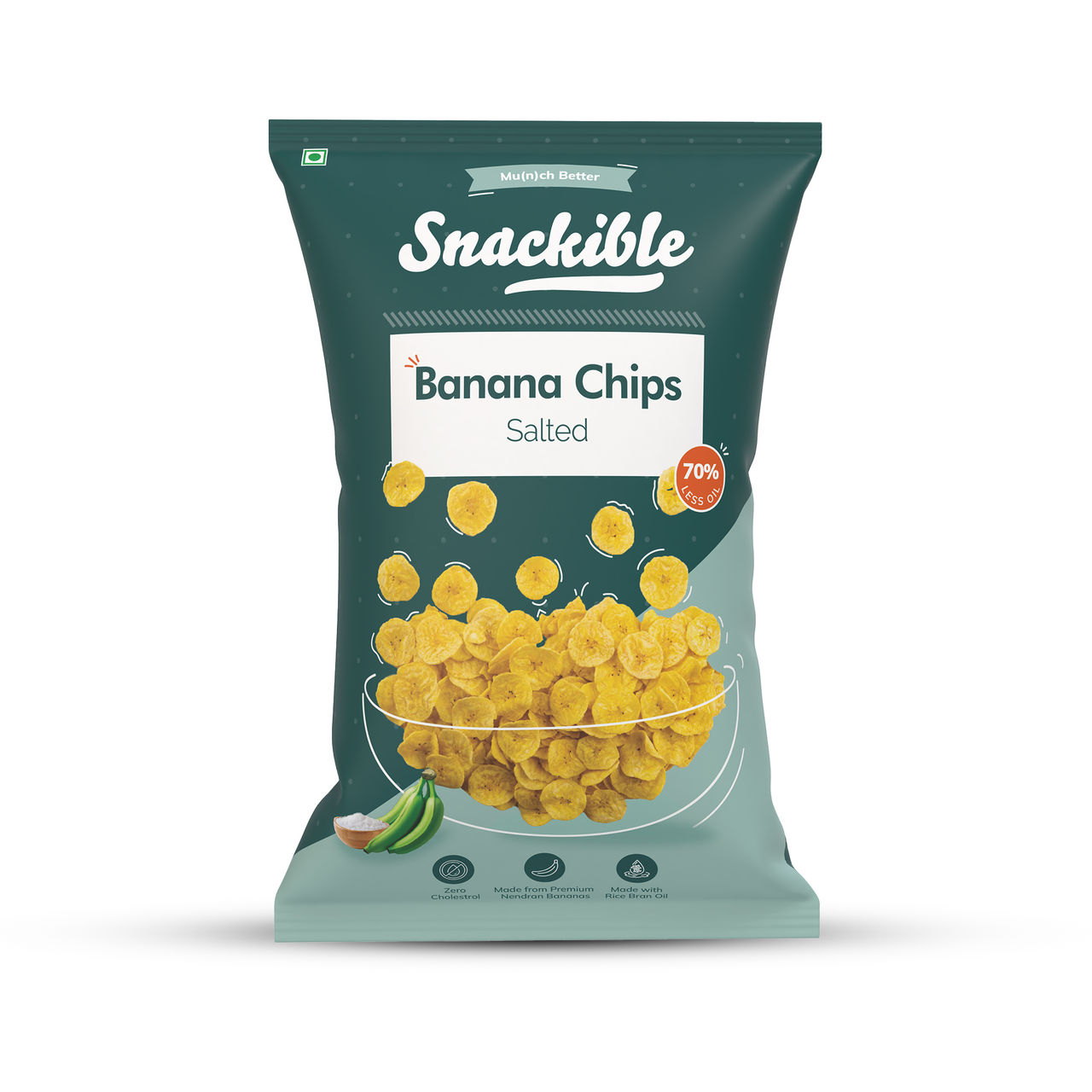 Snackible Salted Banana Chips | No Palm Oil, Made with Nendran Bananas