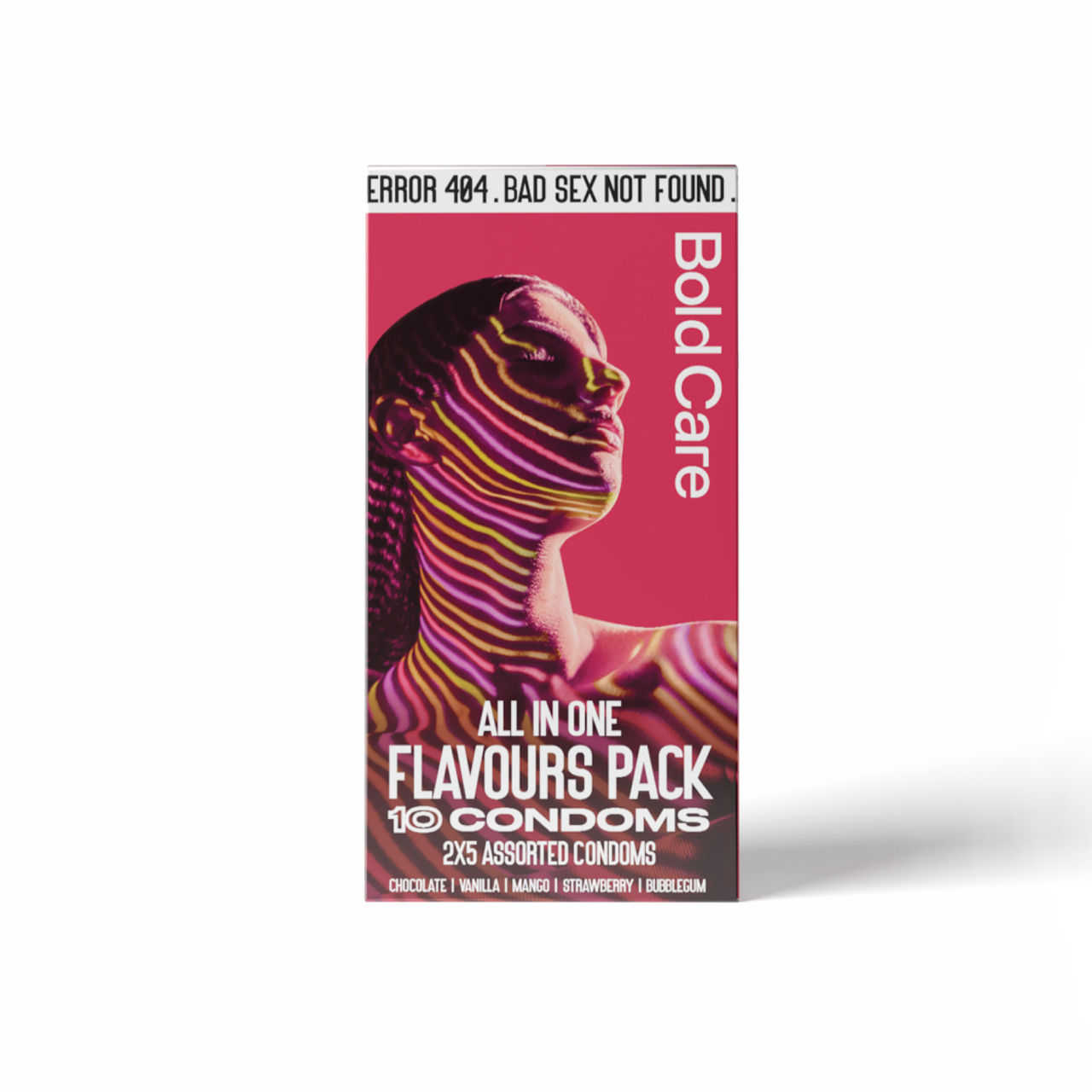 Bold Care 404 By All-In-One Flavours Pack Condoms - Chocolate, Strawberry, Mango, Vanilla, & Bubblegum