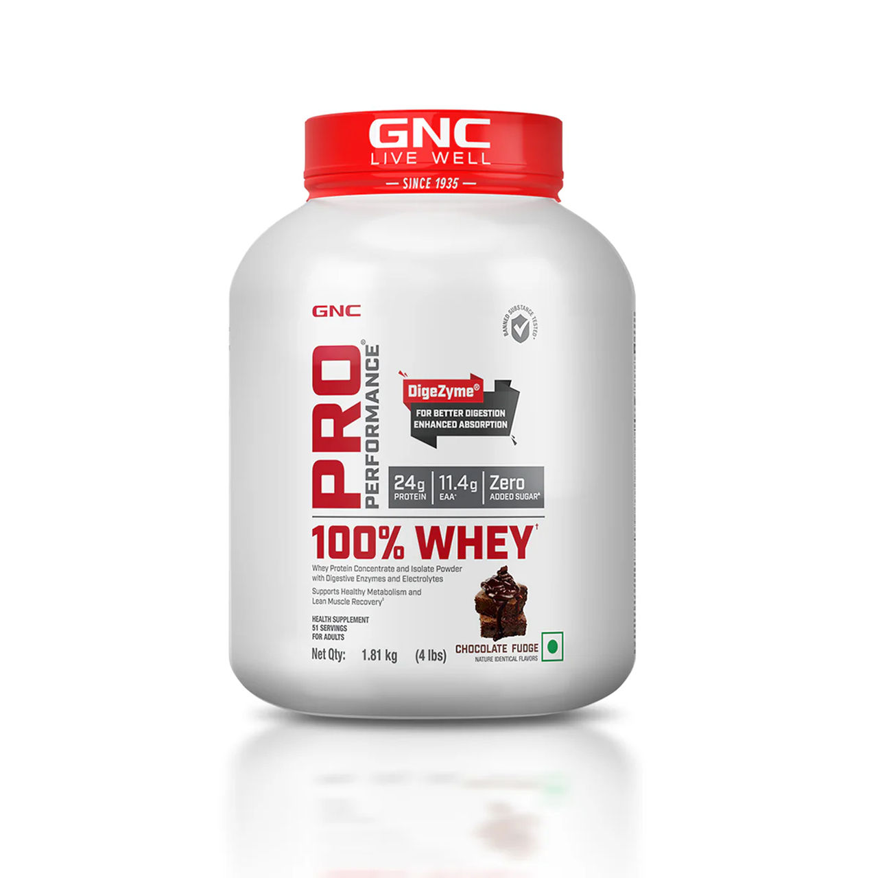 GNC Pro Performance 100% Whey Protein Powder | Chocolate Fudge | 4 lbs