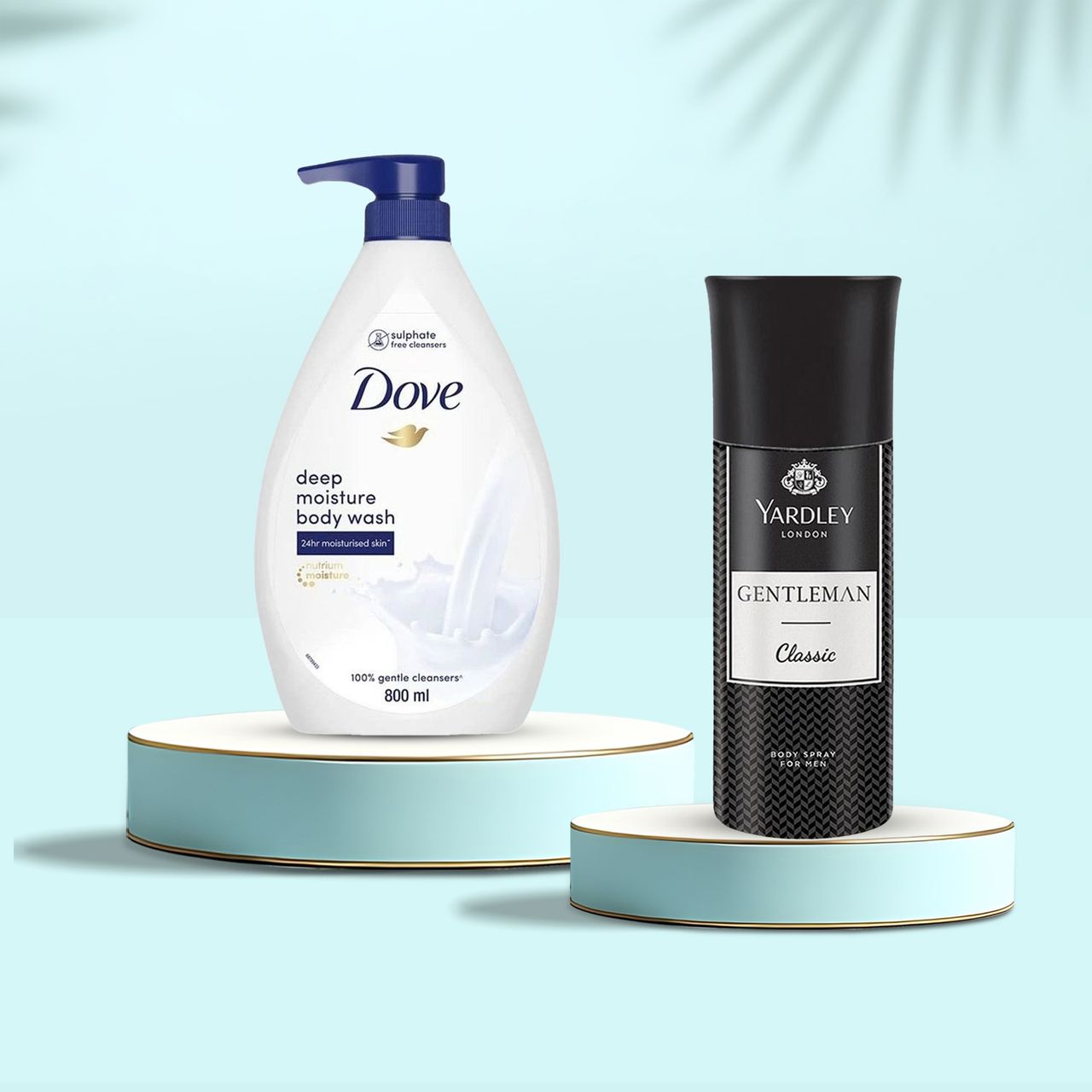 Dove Deep Moisture Body Wash (800ml) & Yardley London Gentleman Classic Body Deodorant For Men With Fresh Woody Fougere Notes (150ml) Combo
