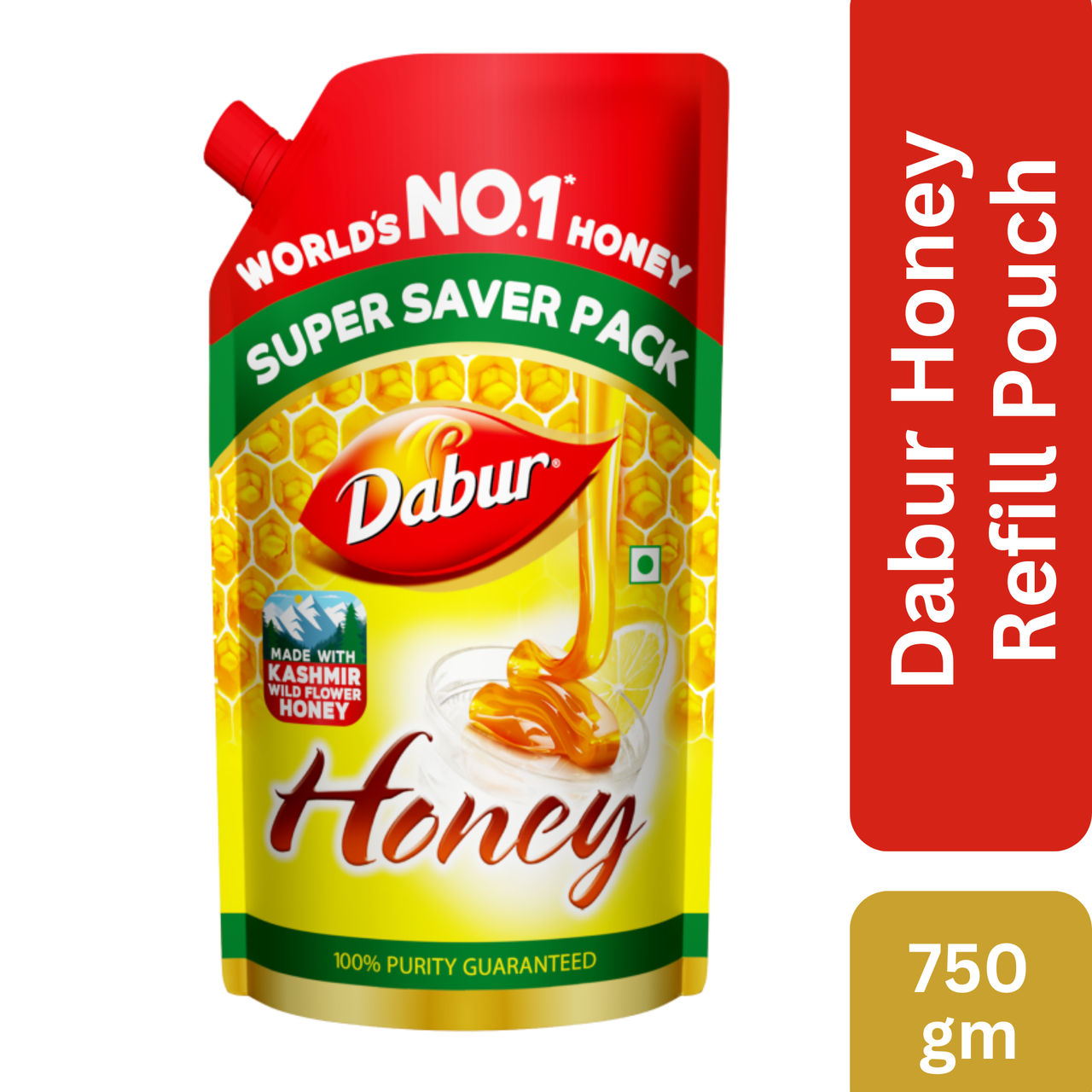 Dabur Honey - Refill Pouch, 100% Pure World's No.1 Honey Brand
