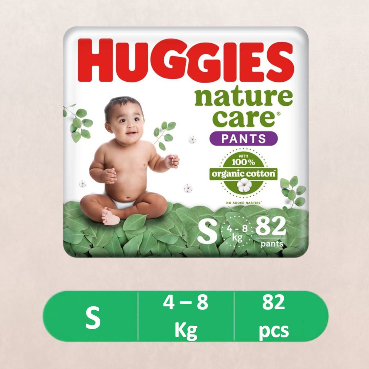 Huggies Nature Care Baby Diapers | Pant Style | S | 82 pcs