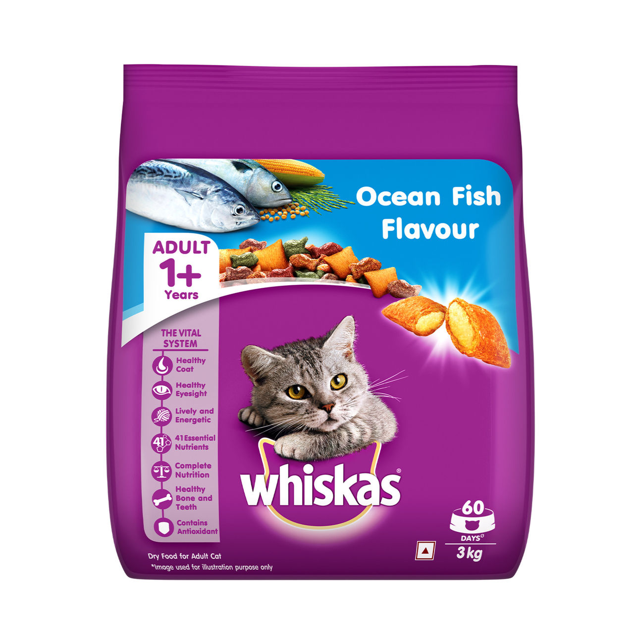 Whiskas Adult Ocean Fish Flavour Dry Cat Food