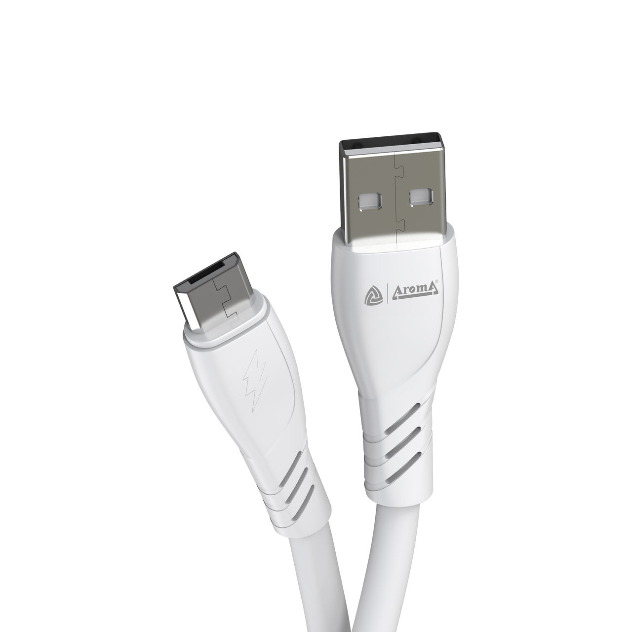 Aroma C21 - 2.4 Amp USB-A to Micro | Fast Charging Sync and Charge Data Cable | White - 1 m