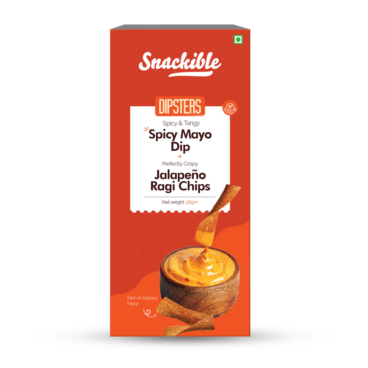 Snackible Jalapeno Ragi Chips (with Spicy Mayo Dip) | High Fibre
