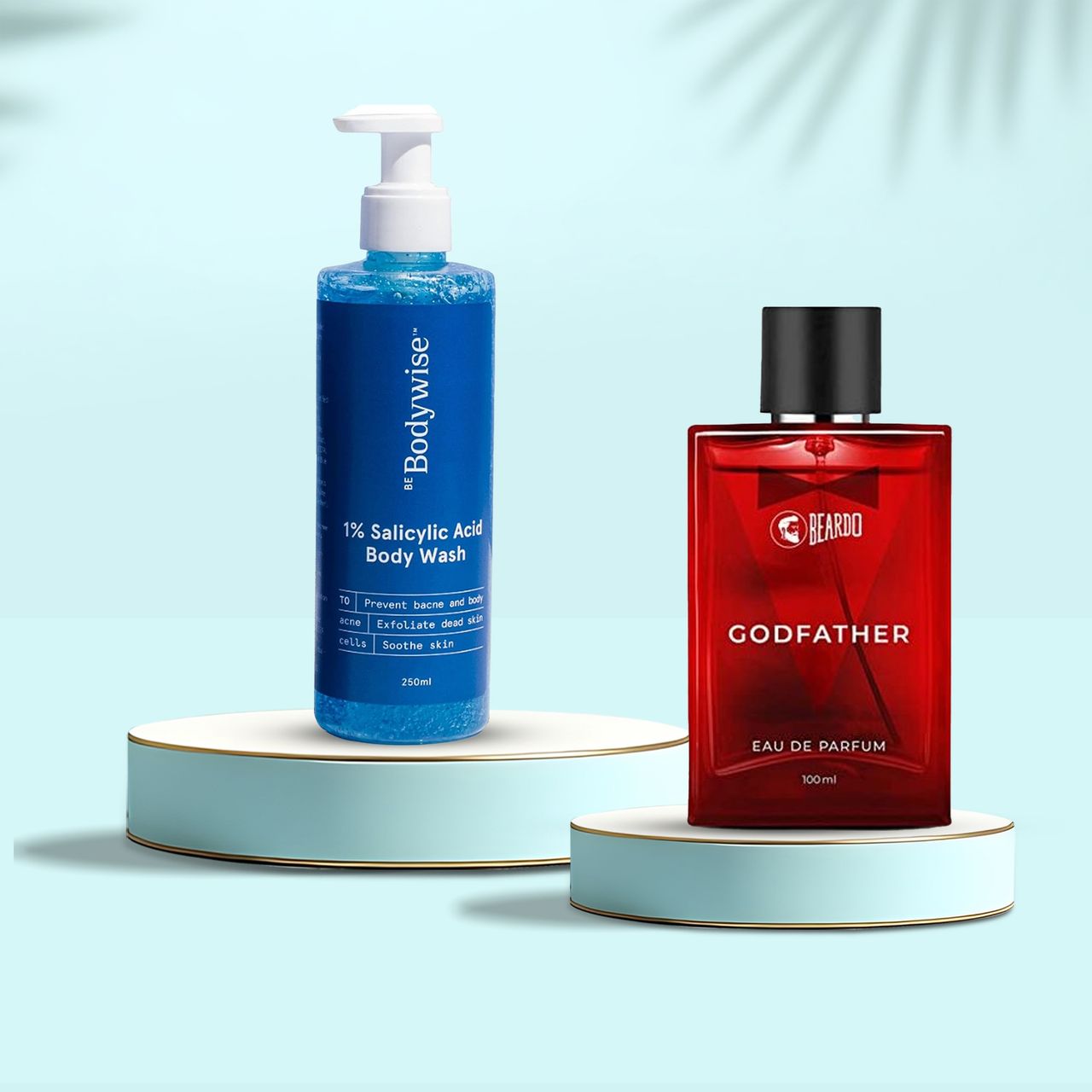 Be Bodywise 1% Salicylic Acid Body Wash & Loofah (250ml) & Beardo Godfather Perfume Edp (100ml) Combo