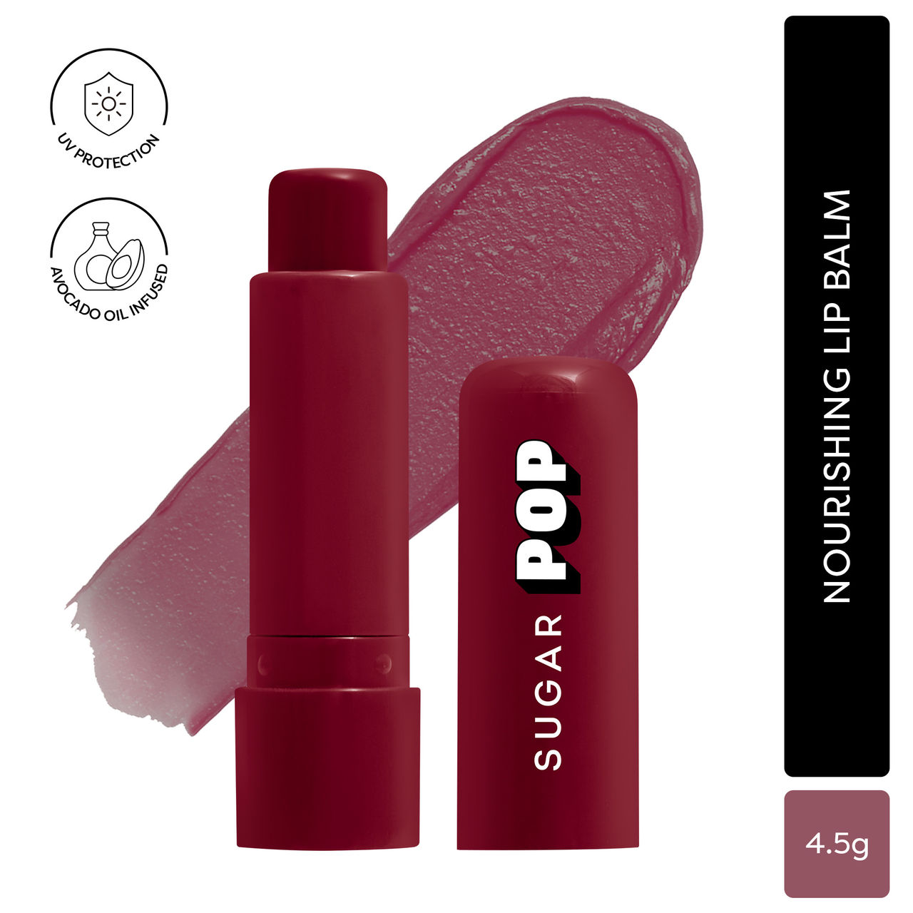 SUGAR POP Nourishing Lip Balm 07 Plum - Tinted Lip Moisturizer for Dry and Chapped Lips