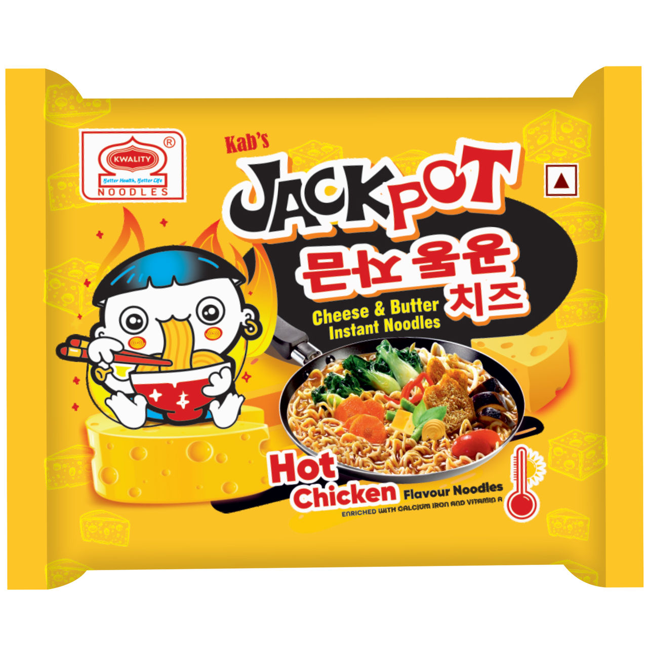 Korean Kab's Jackpot Cheese and Butter Instant Noodles | Hot Chicken | Non Veg