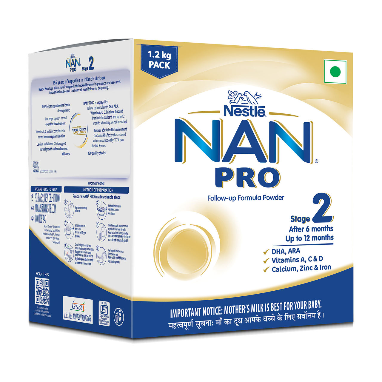 Nestle Nutrition Nan Pro 2 Infant Formula Baby Powder | Vitamin | Dha & Ara | 6 - 12 months